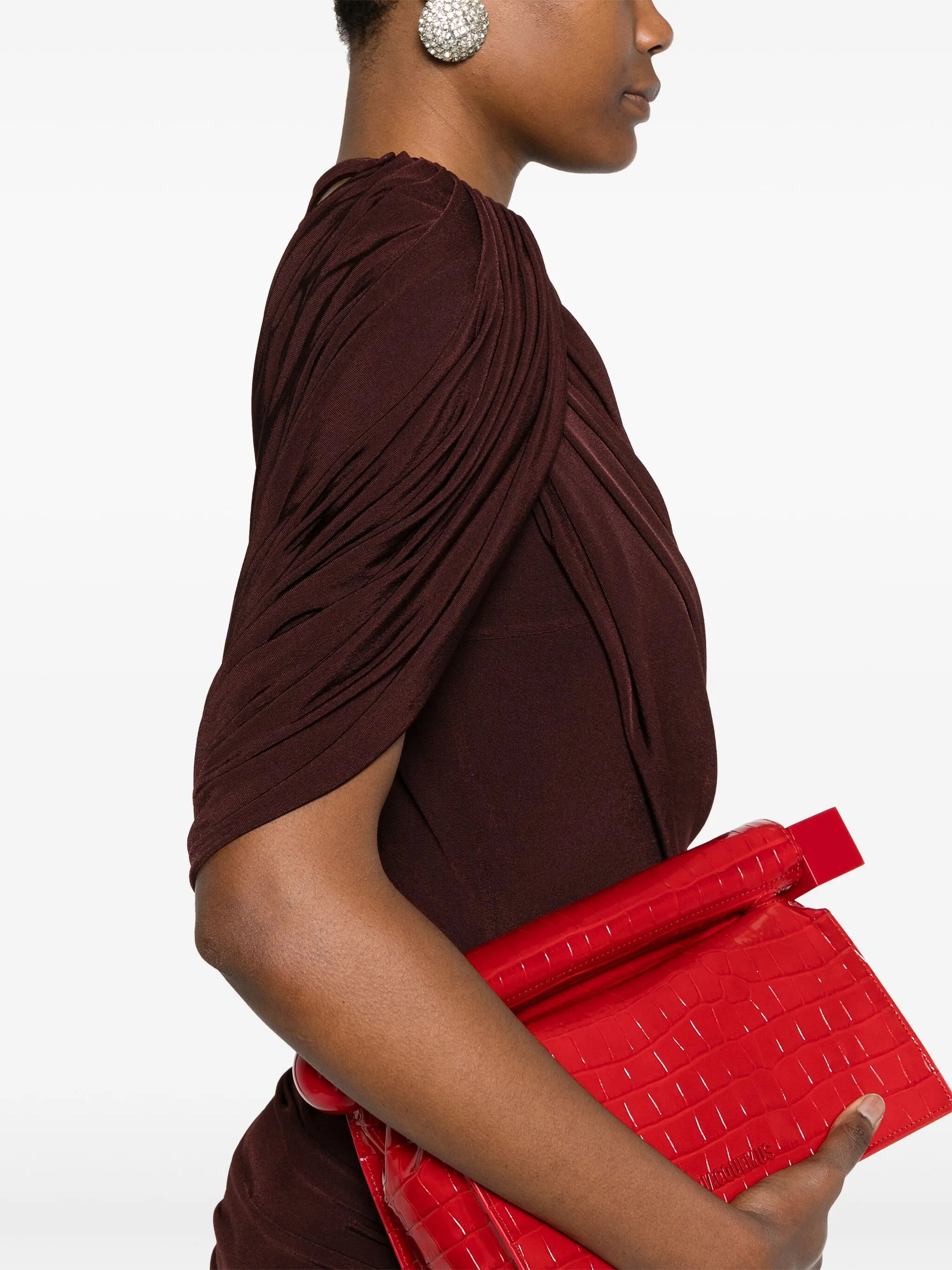 asymmetric draped mini dress