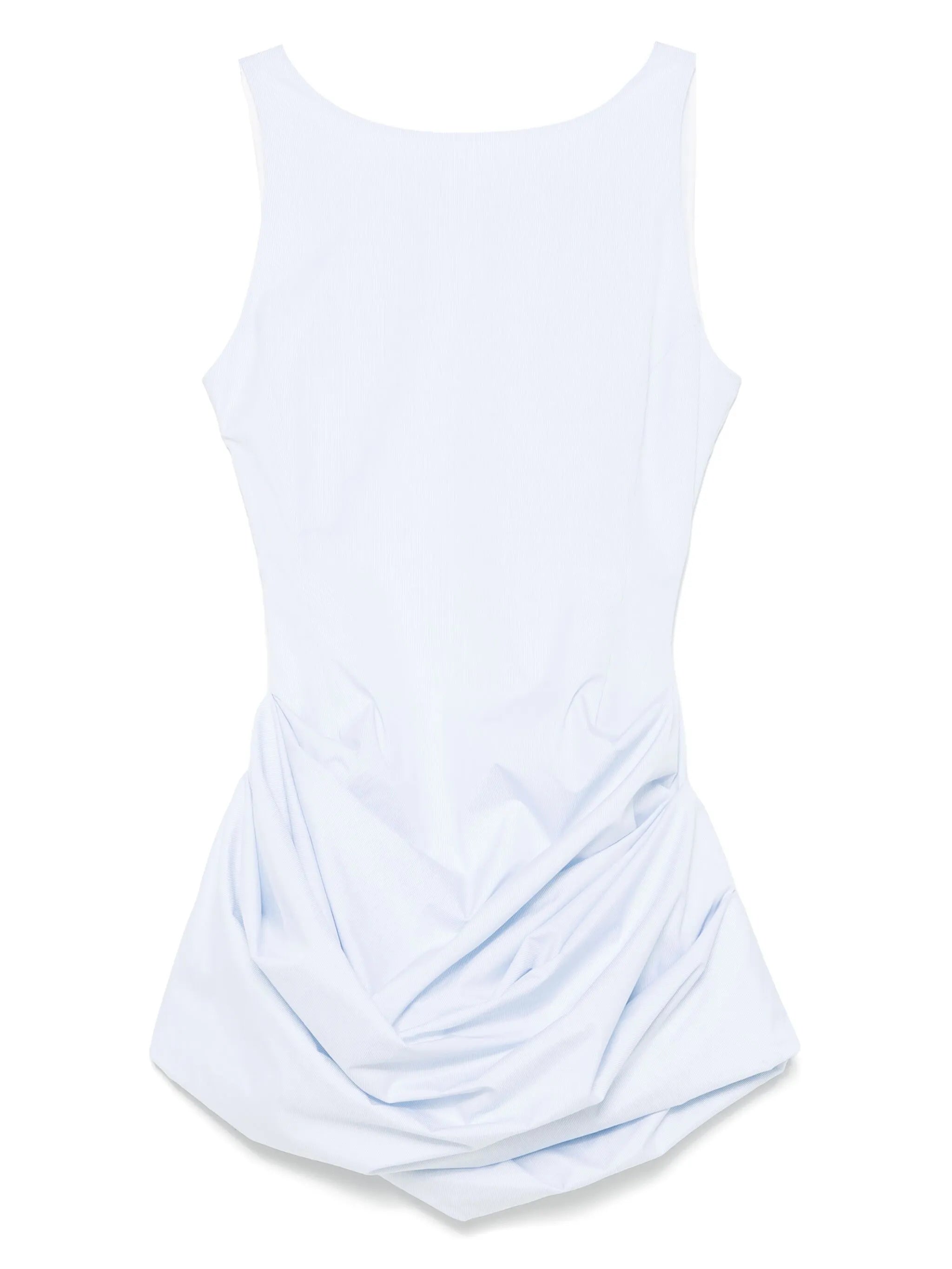 pinstriped poplin mini dress