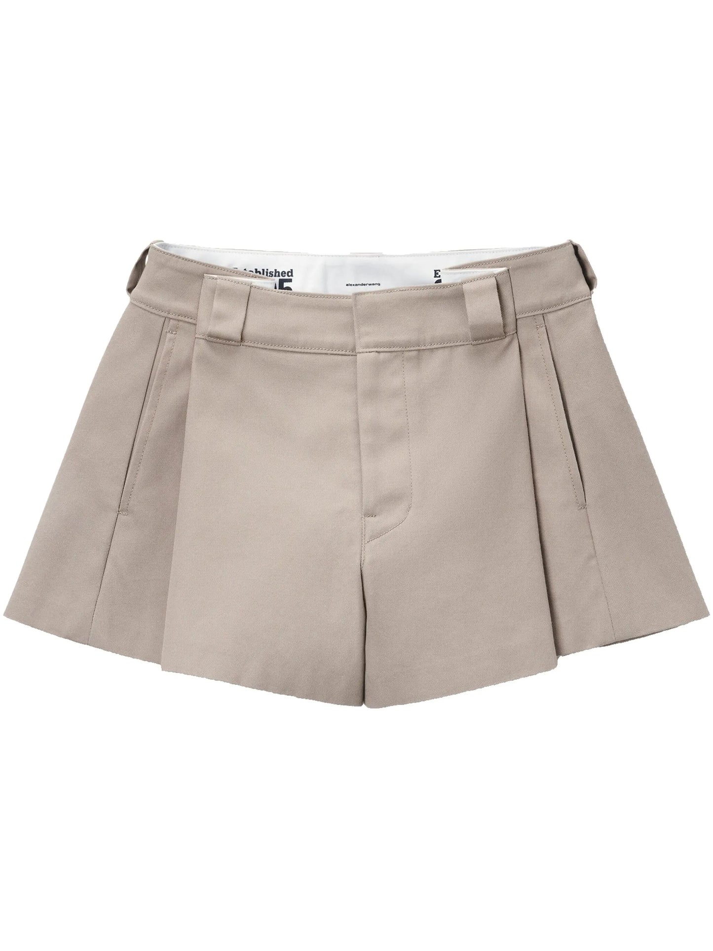 high-waisted pleated shorts