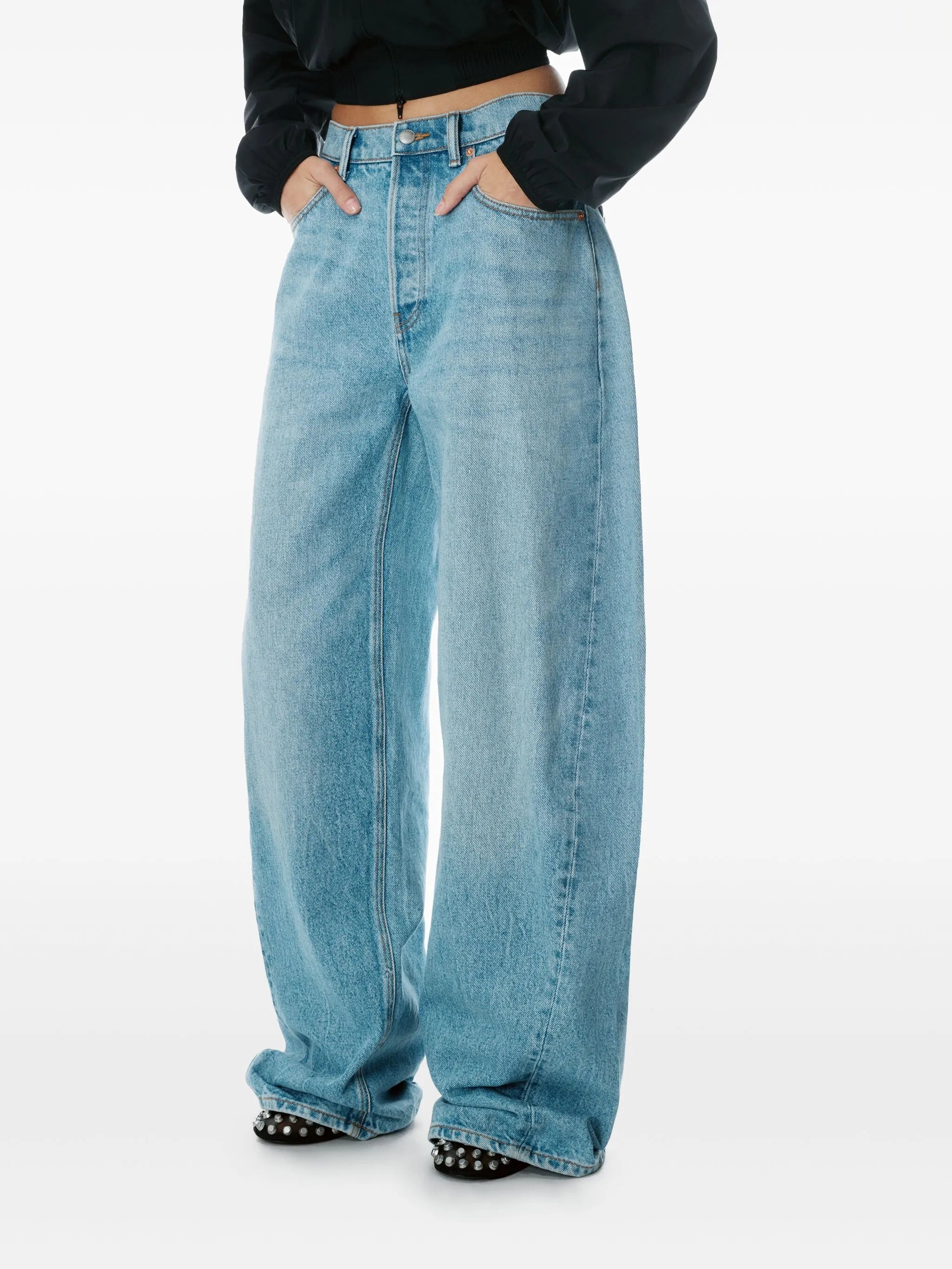 graphic-print jeans