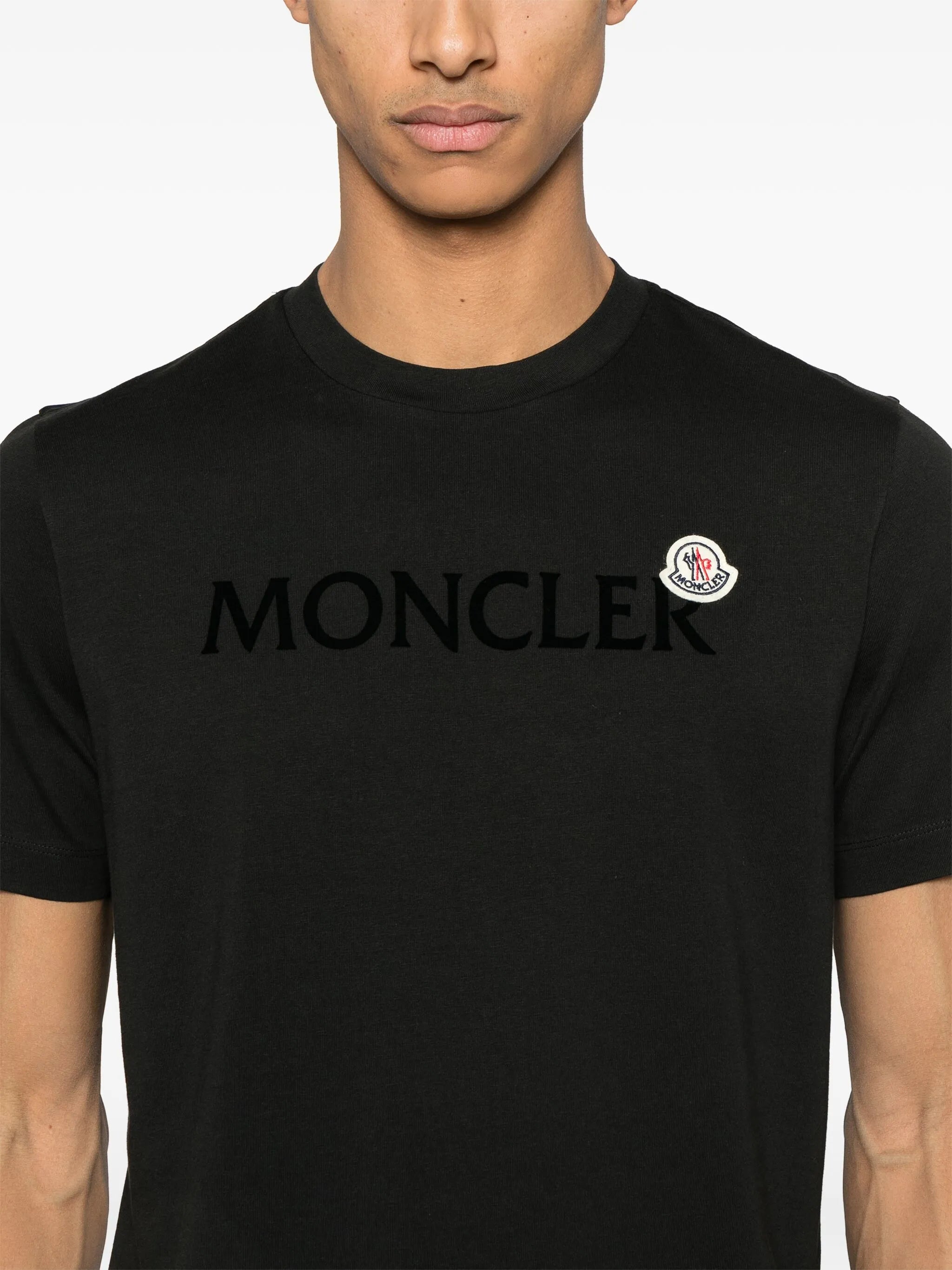 flocked-logo cotton T-shirt