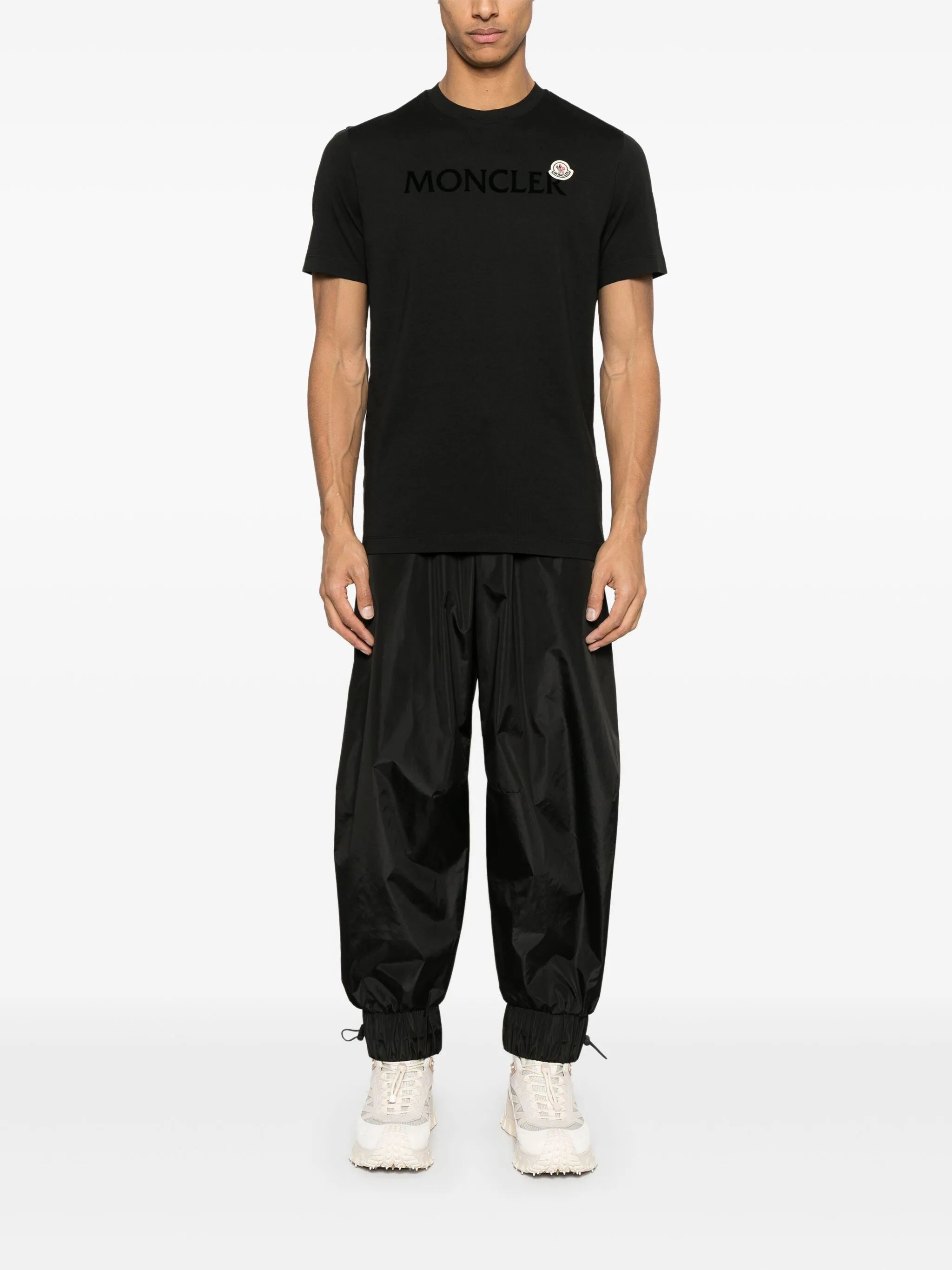 flocked-logo cotton T-shirt