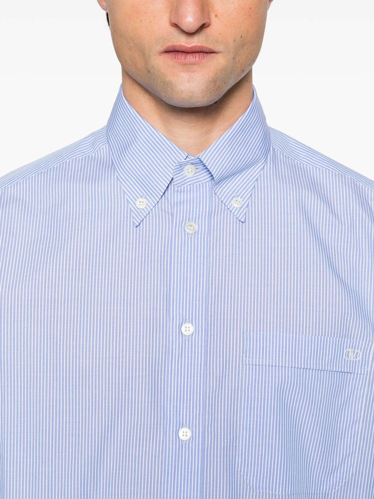 cotton poplin shirt with VLogo embroidery