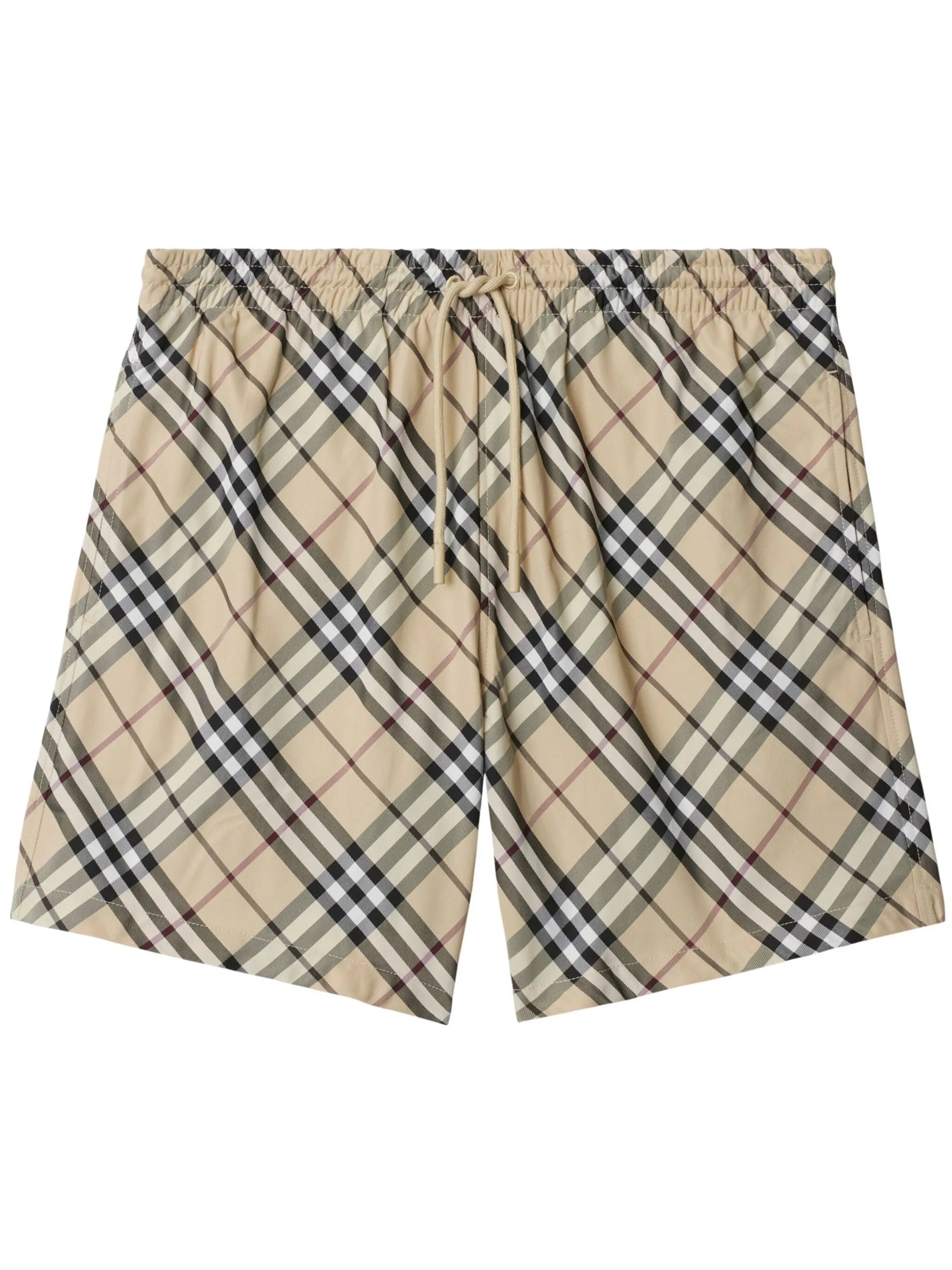checked swim shorts