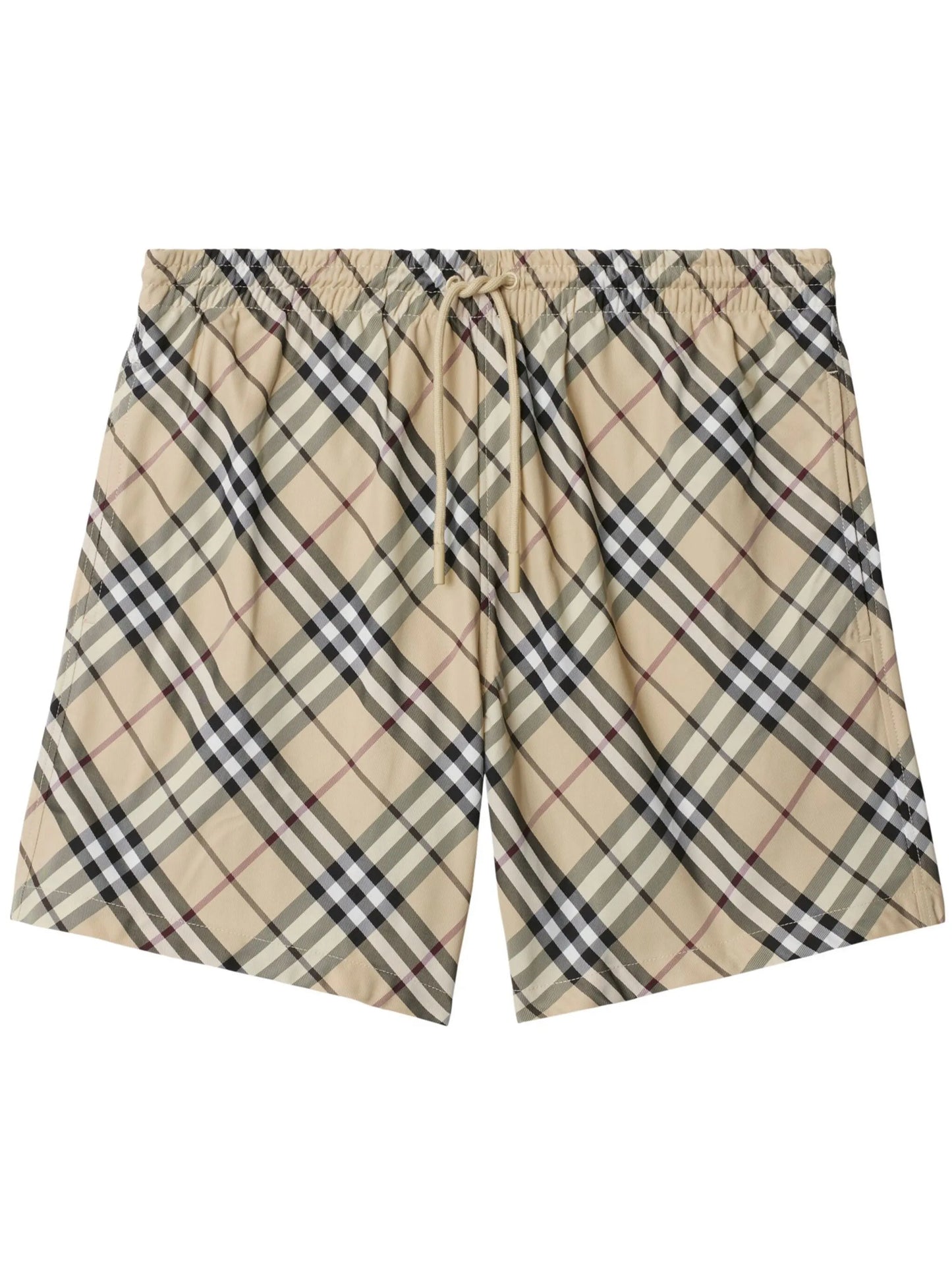 checked swim shorts