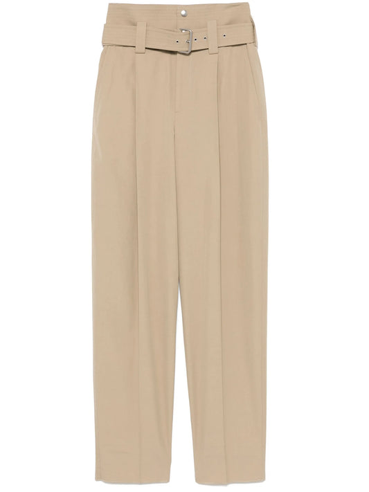 belted straight-leg trousers