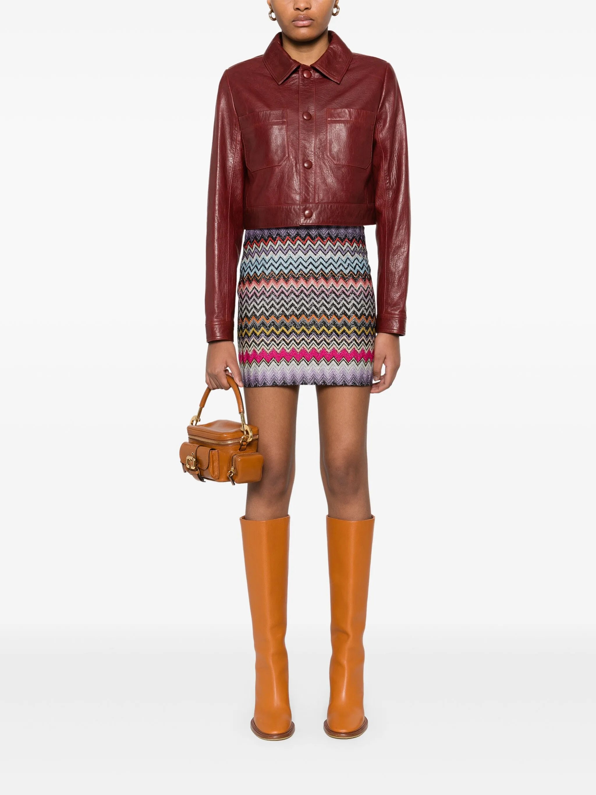 zigzag-woven mini skirt