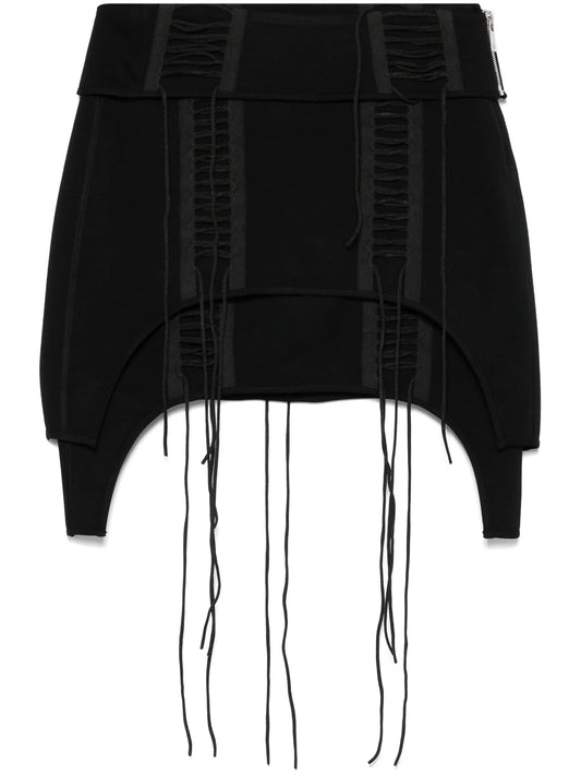lace-up mini skirt
