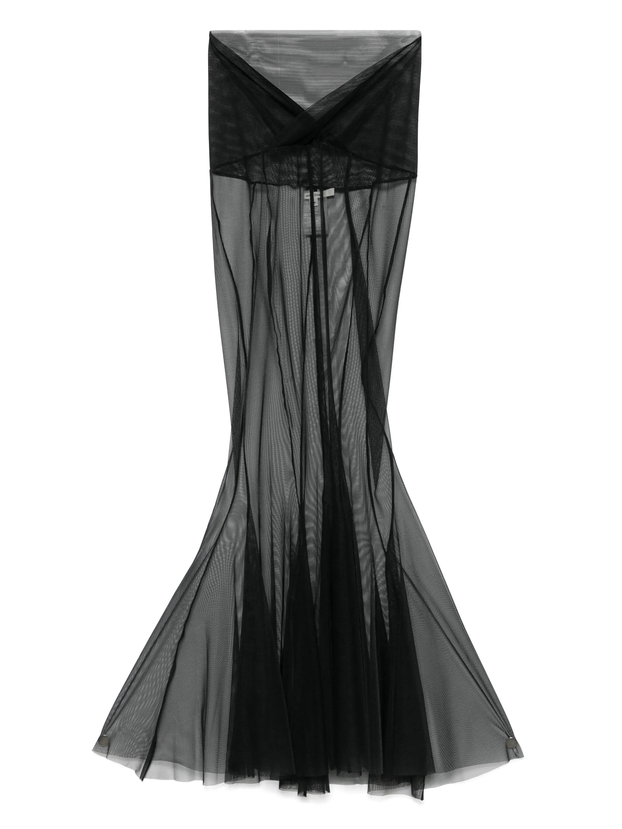 V-waist sheer midi skirt