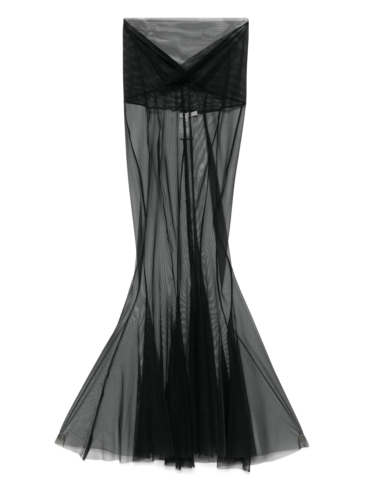 V-waist sheer midi skirt