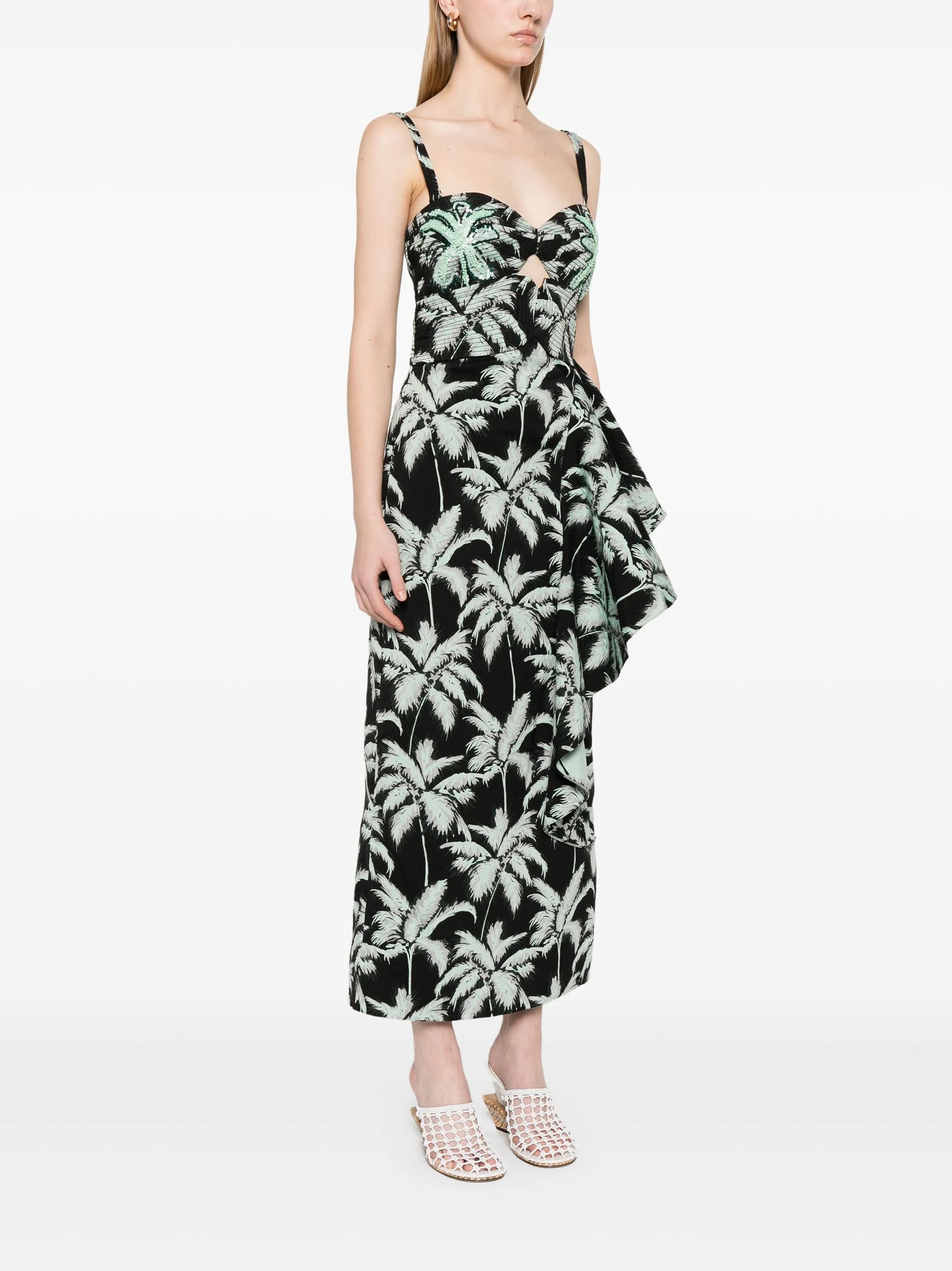 threaded palms midi dress