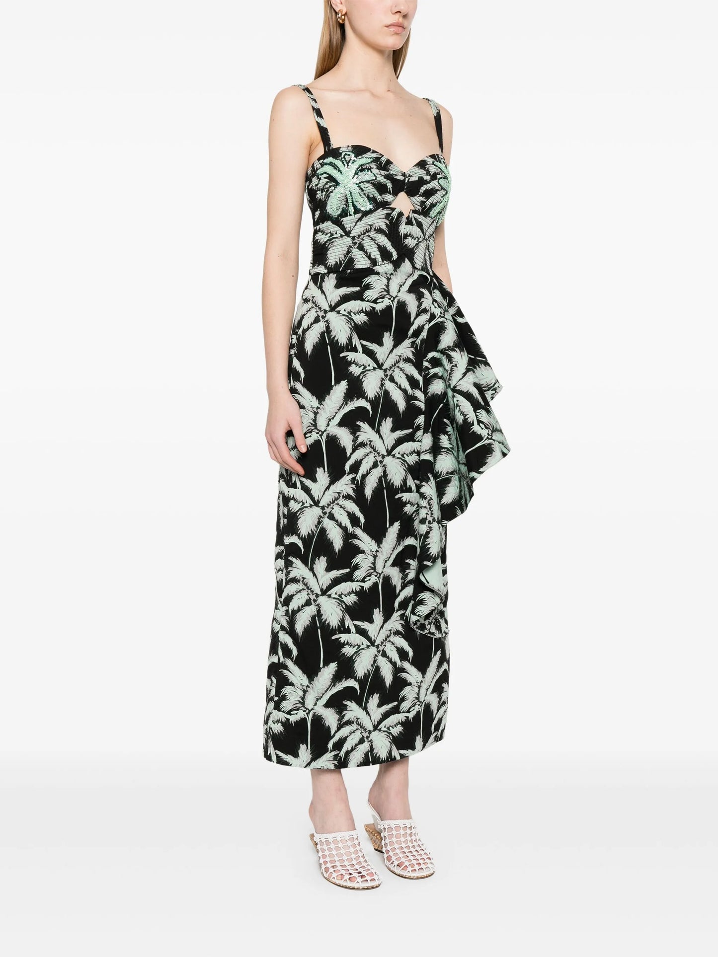threaded palms midi dress