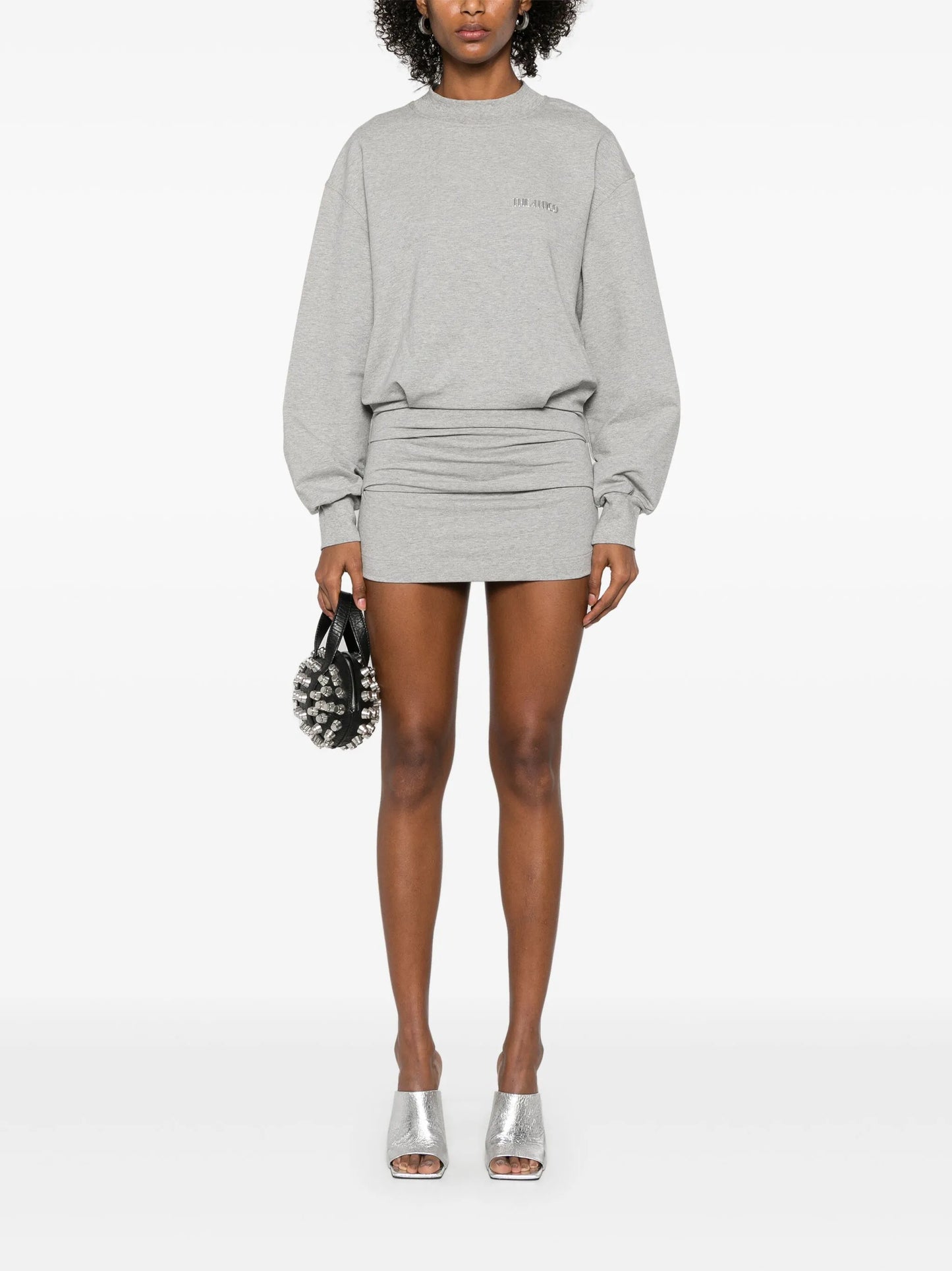 sweatshirt draping mini dress