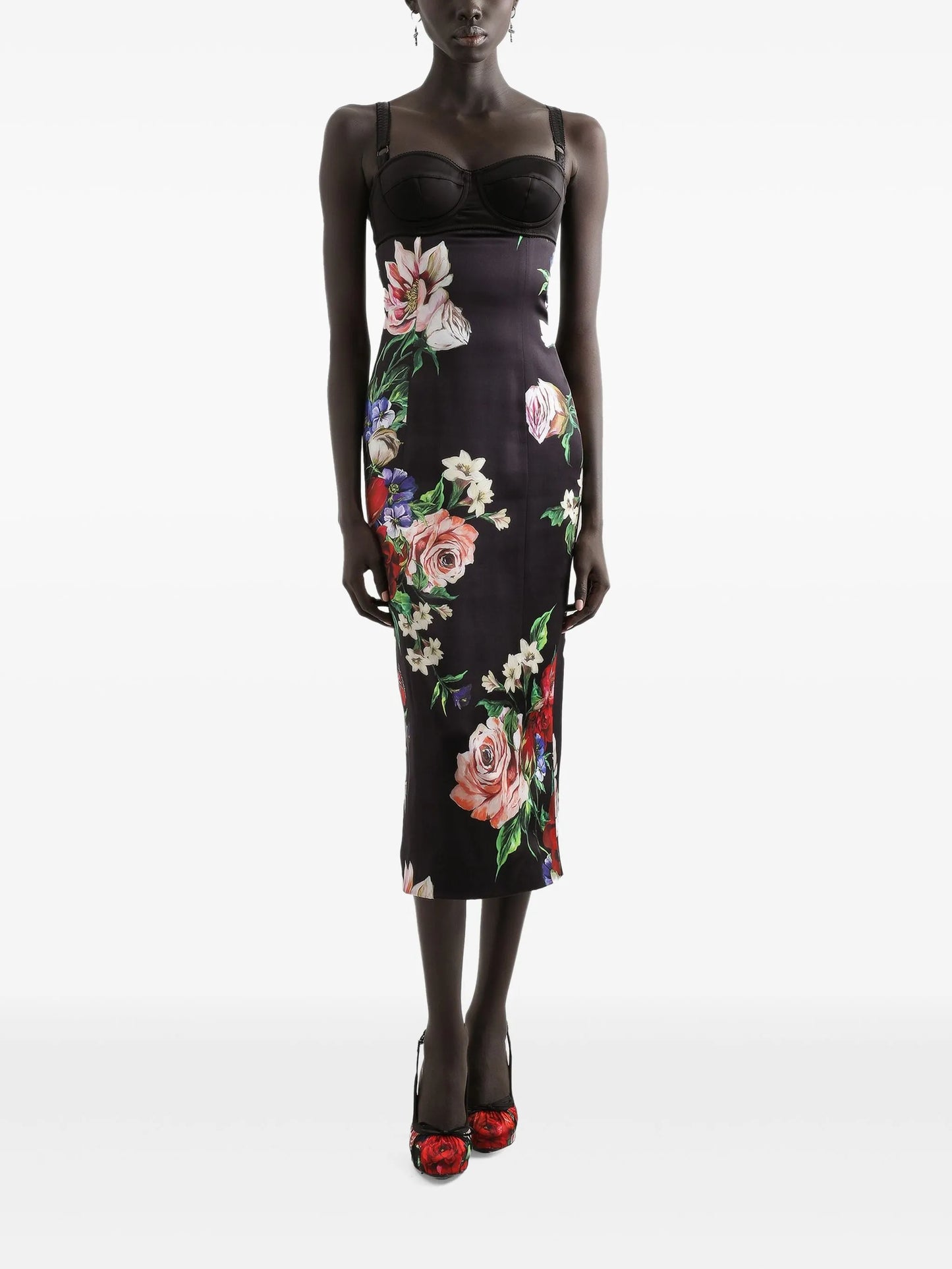 floral-print midi dress