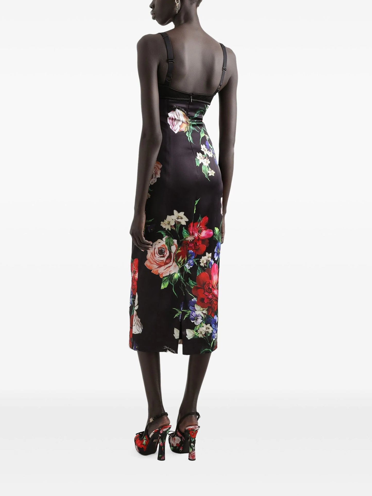 floral-print midi dress