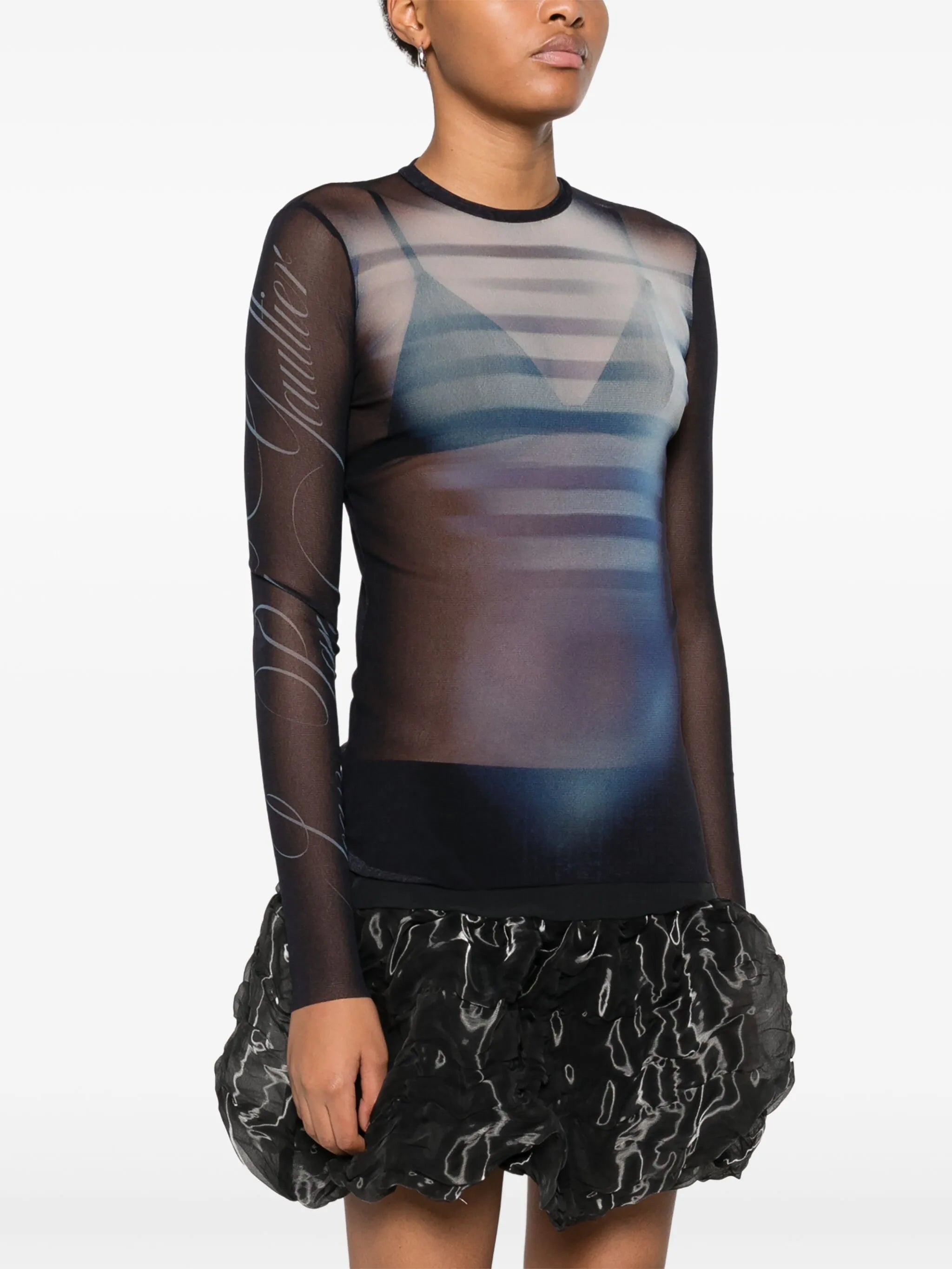 Le Male-print  mesh top