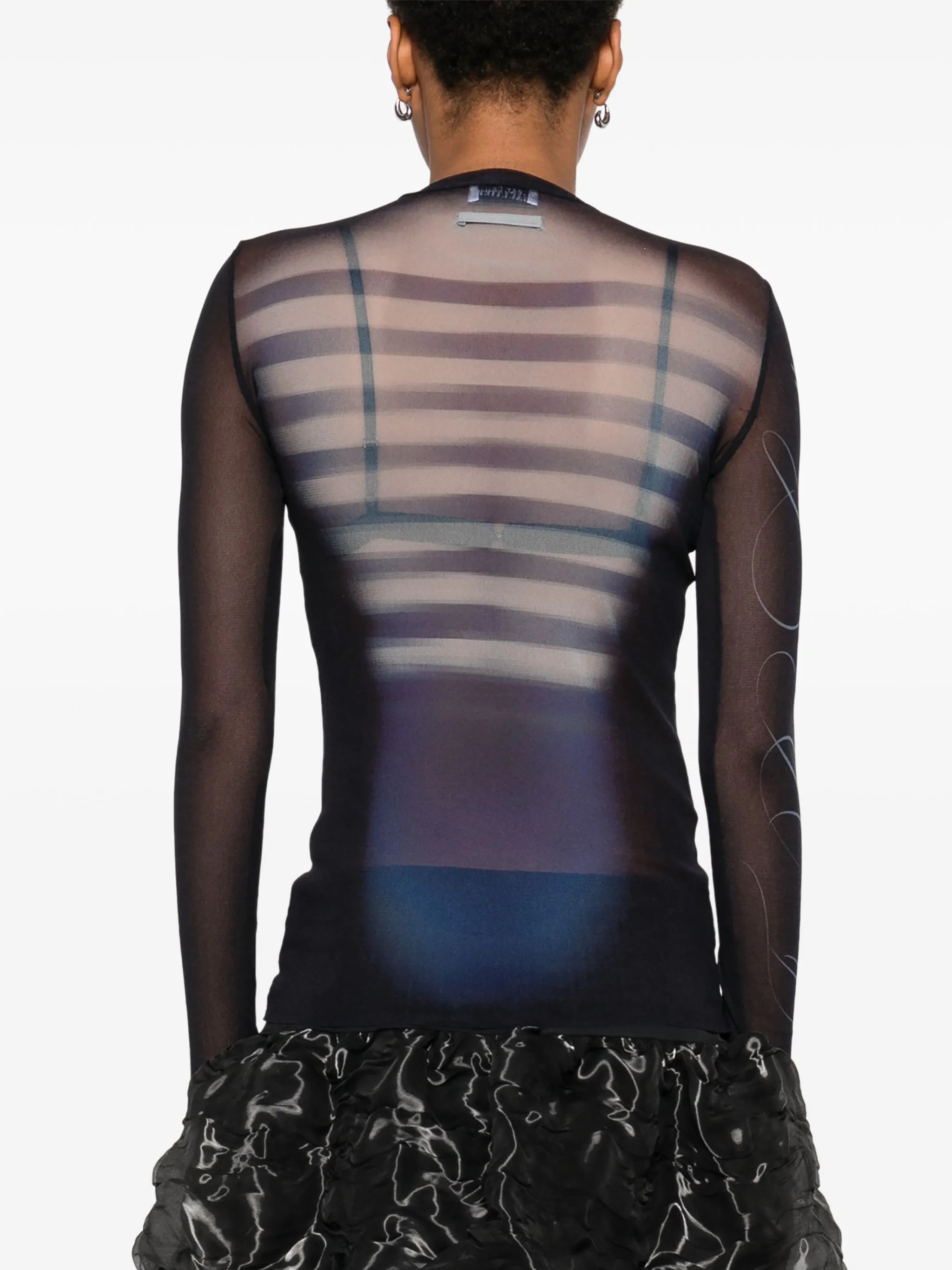 Le Male-print  mesh top