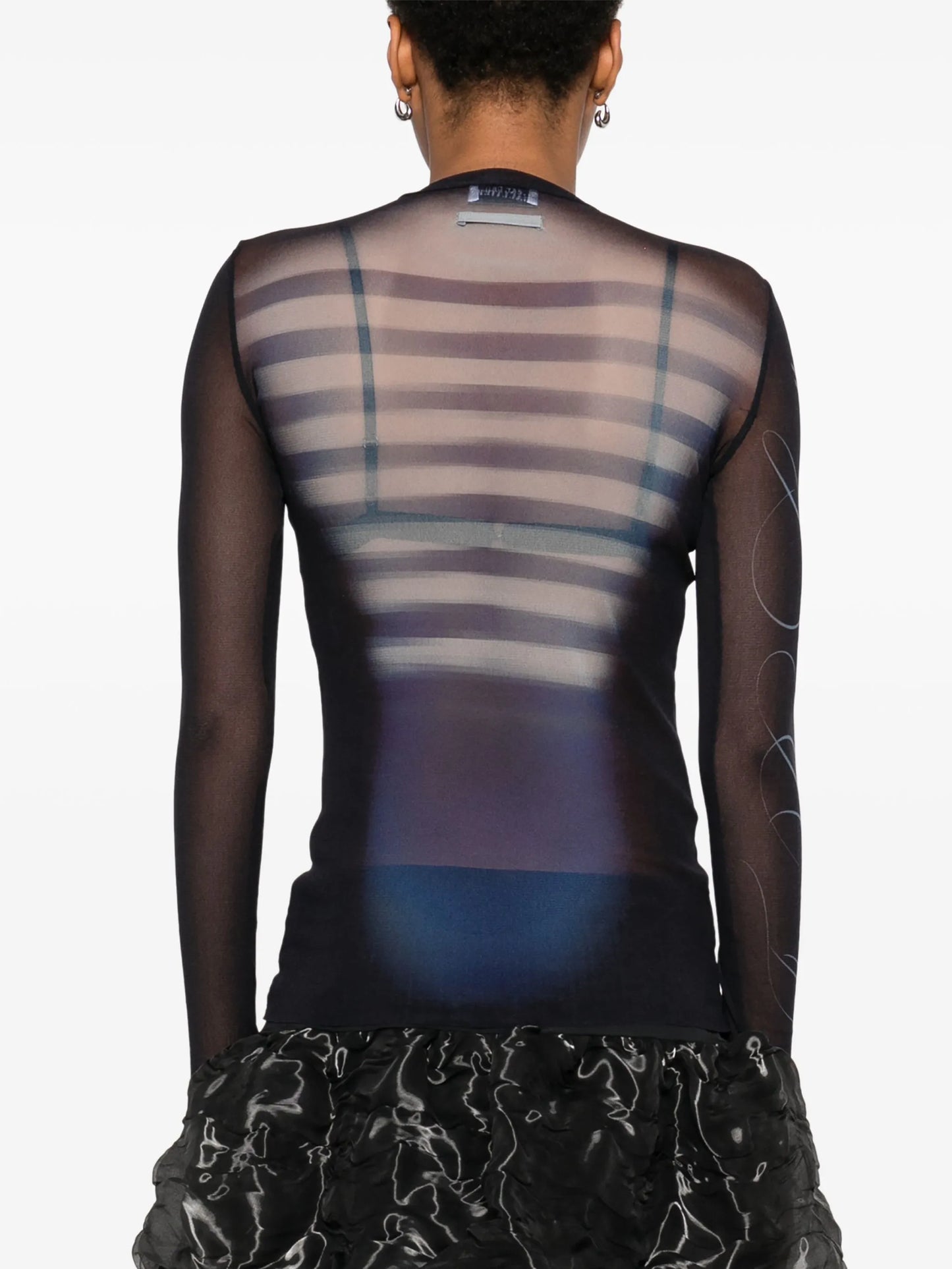 Le Male-print  mesh top
