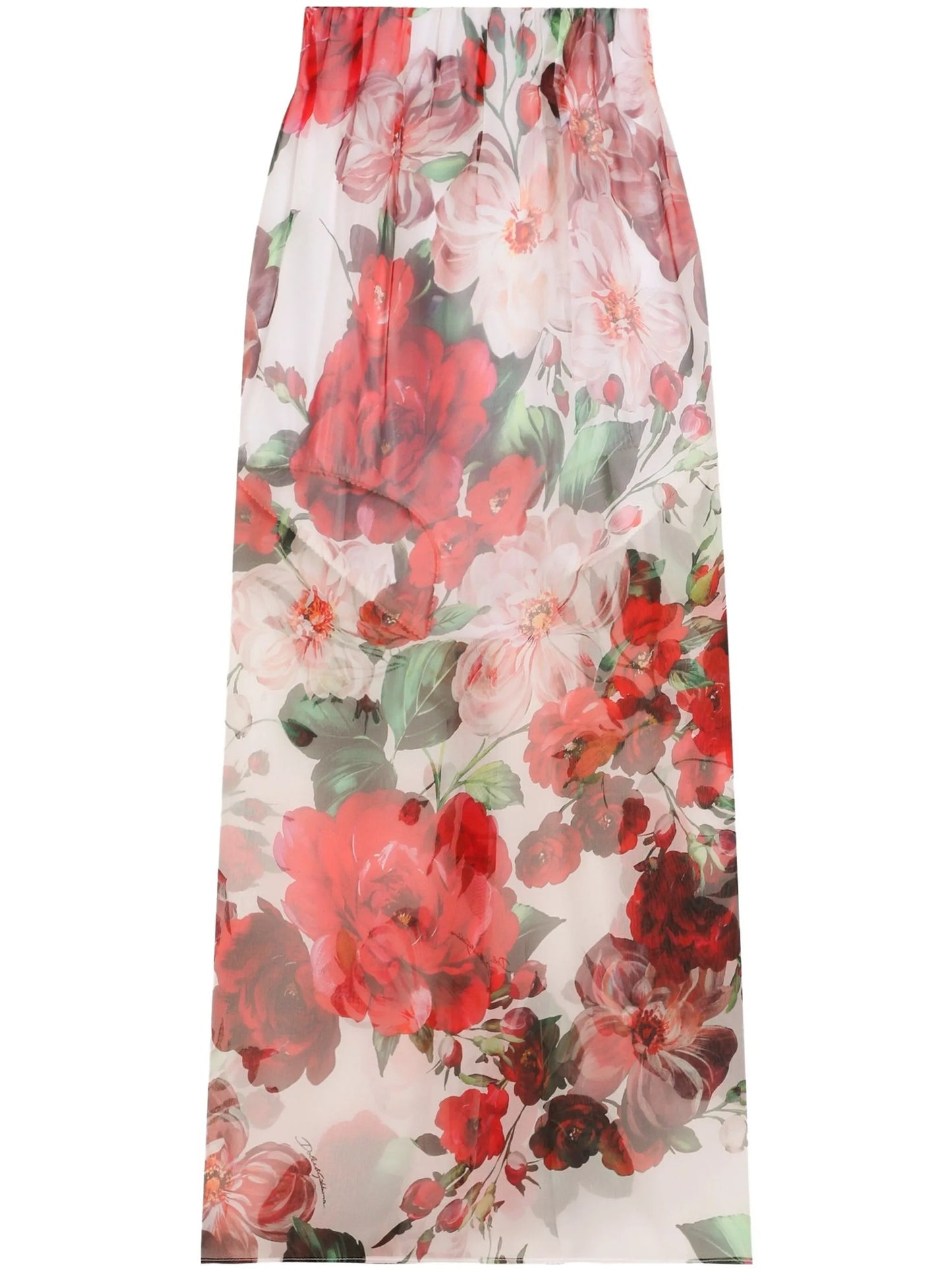 floral-print midi skirt