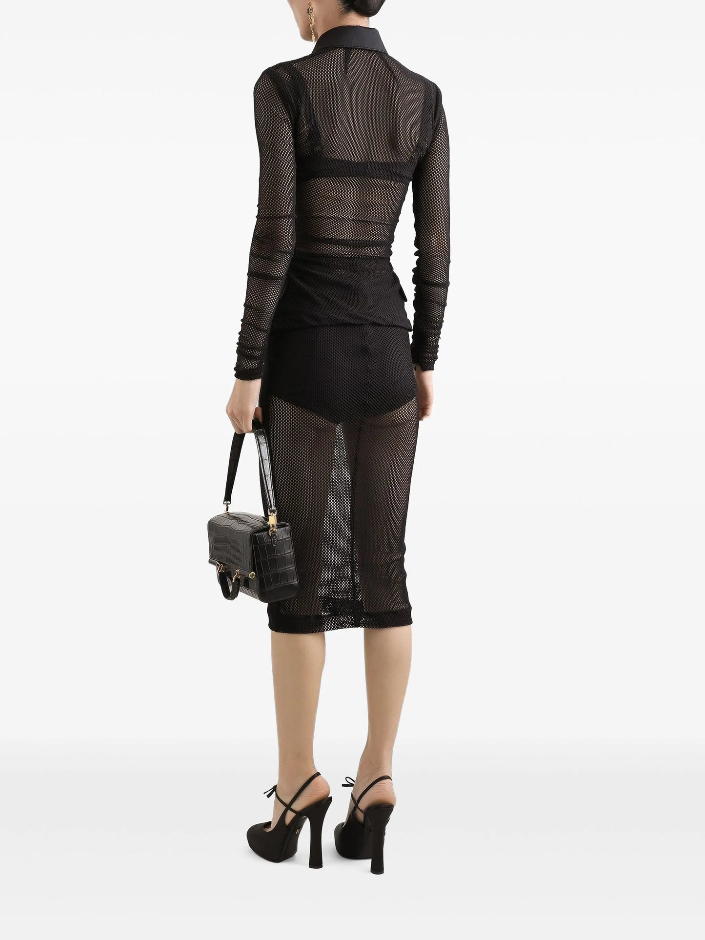 mesh midi skirt