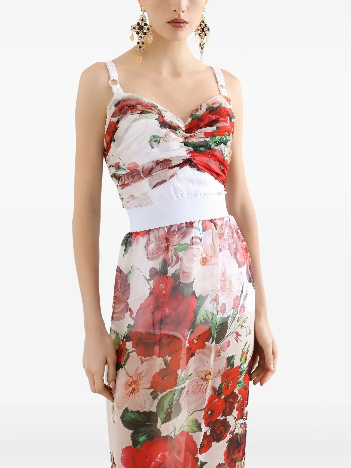 floral-print top