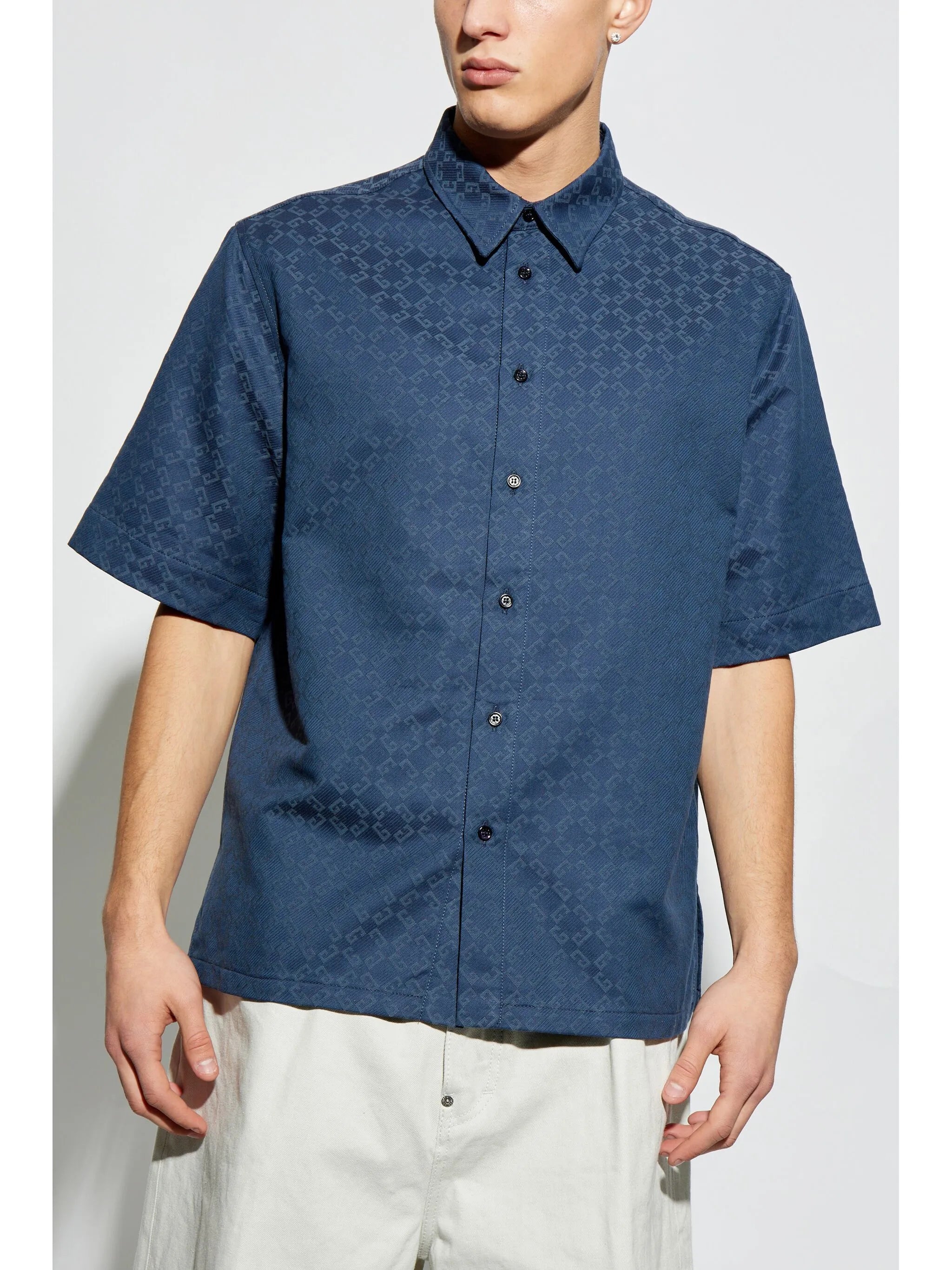 monogram-pattern shirt