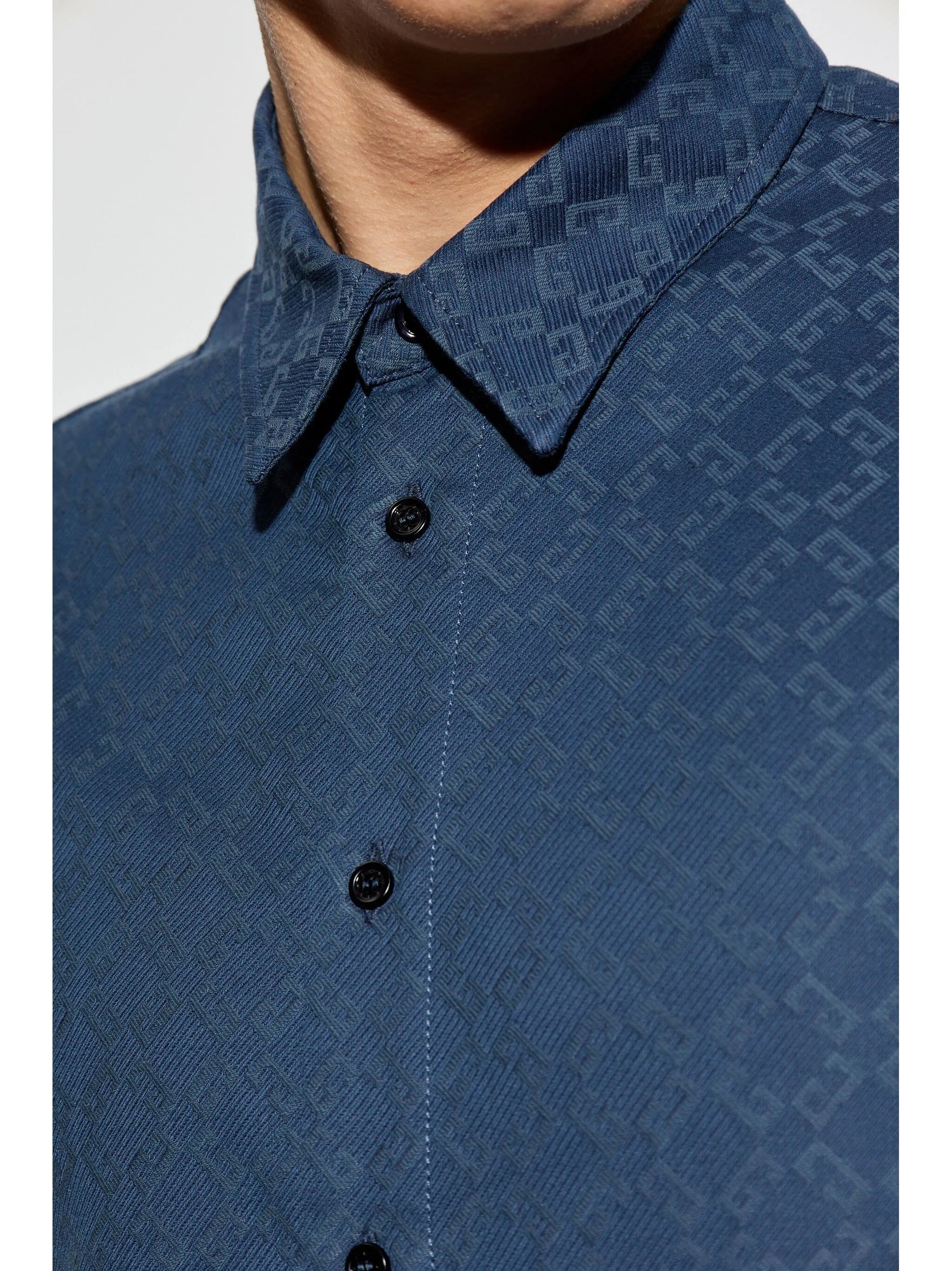 monogram-pattern shirt
