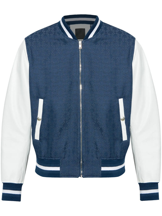 monogram-jacquard bomber jacket