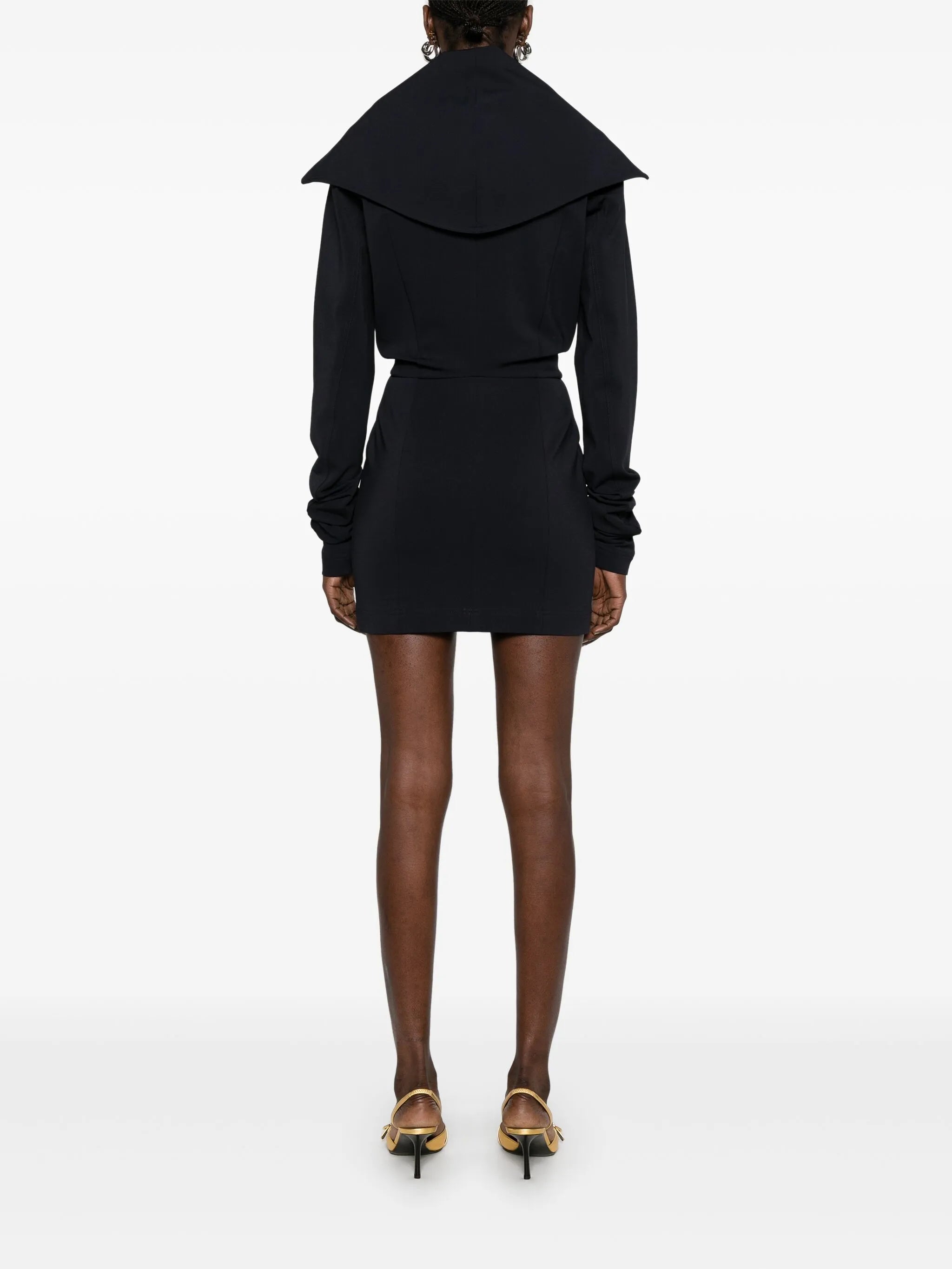zip-up mini dress