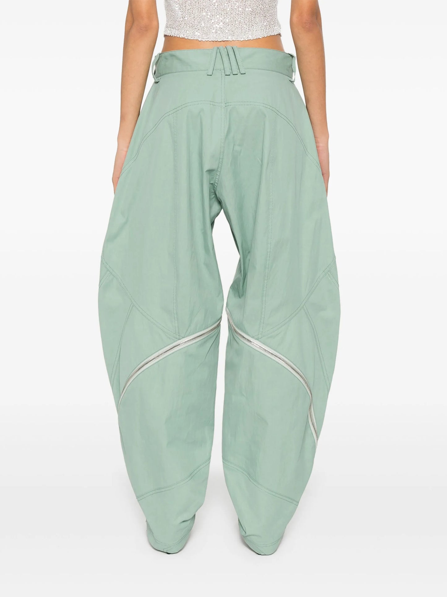 zip-detail trousers