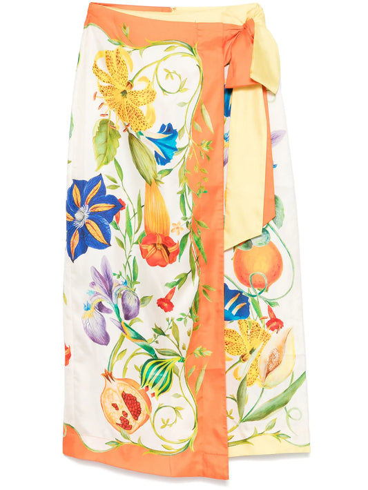 Flores midi skirt