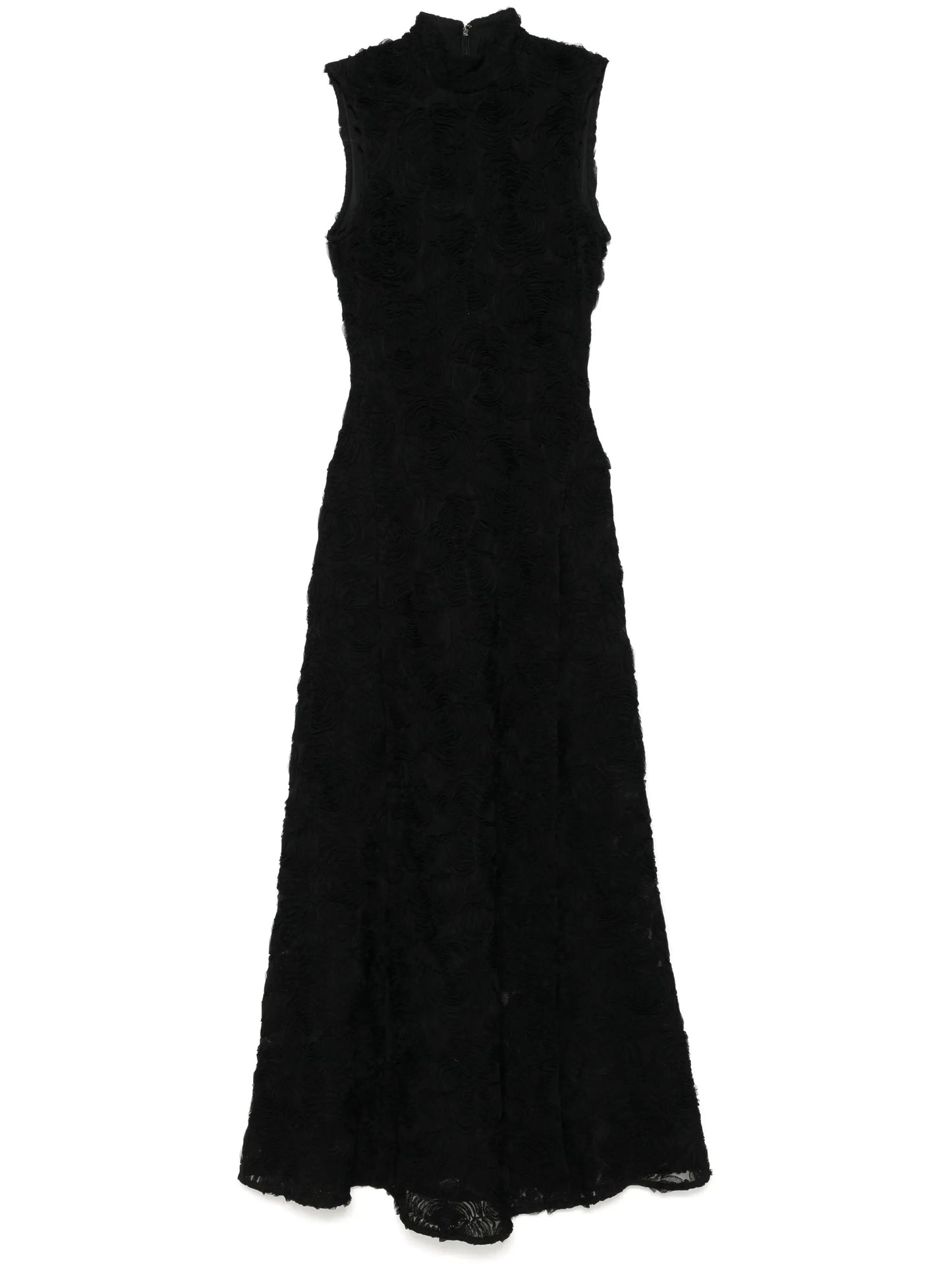 flower-mesh maxi dress
