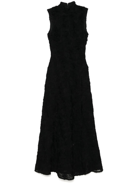 flower-mesh maxi dress
