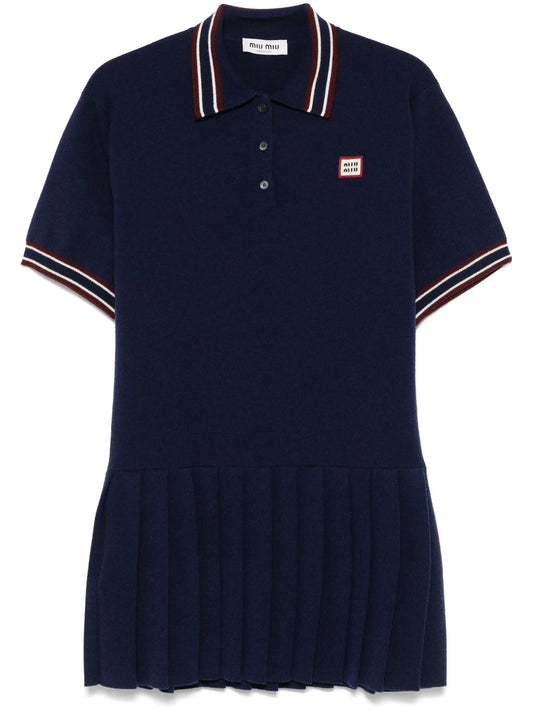 logo-patch mini dress