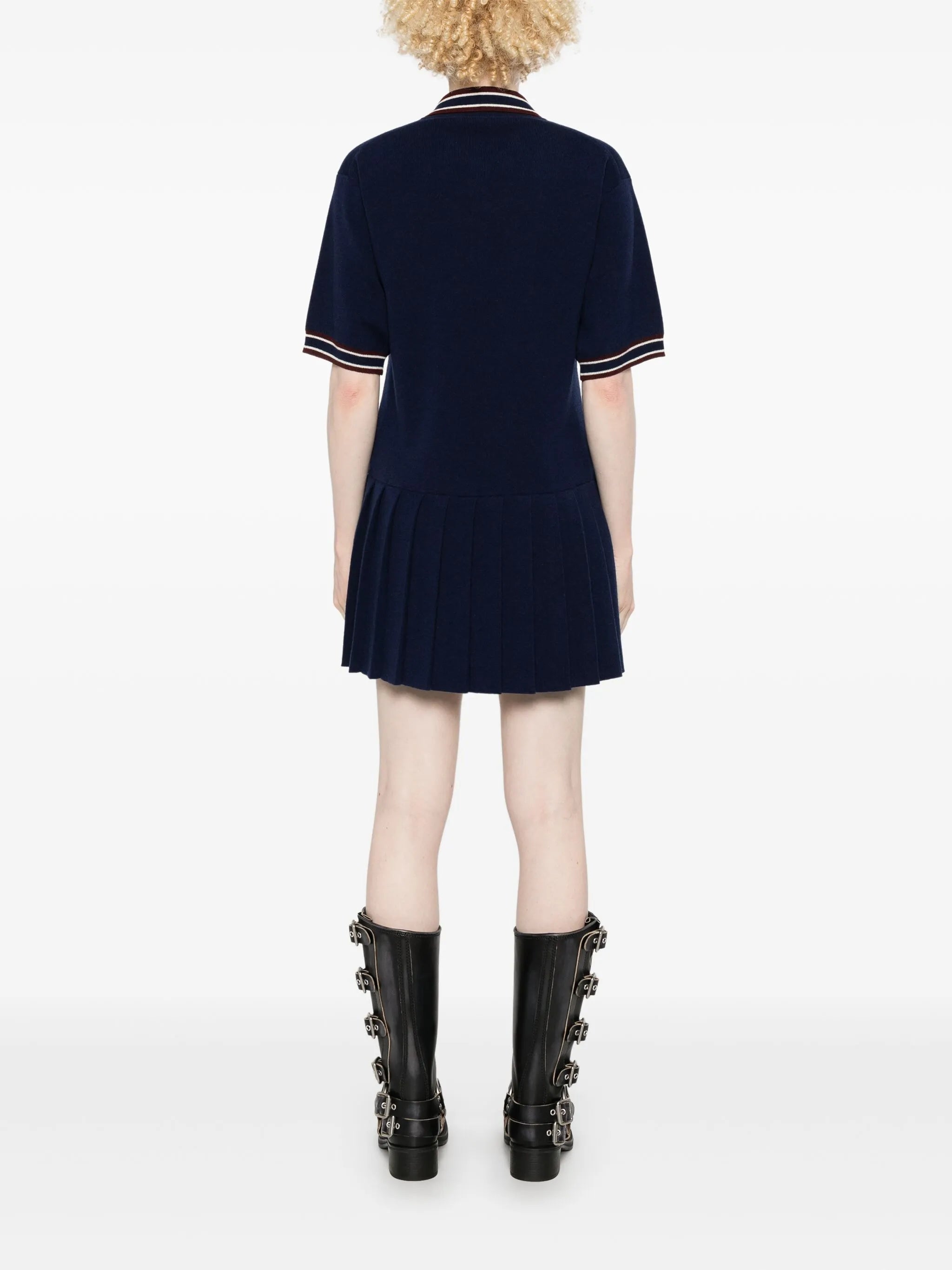 logo-patch mini dress