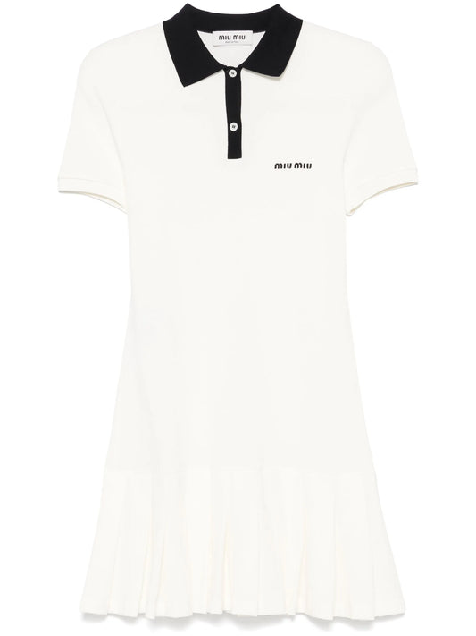 logo-embroidered mini dress