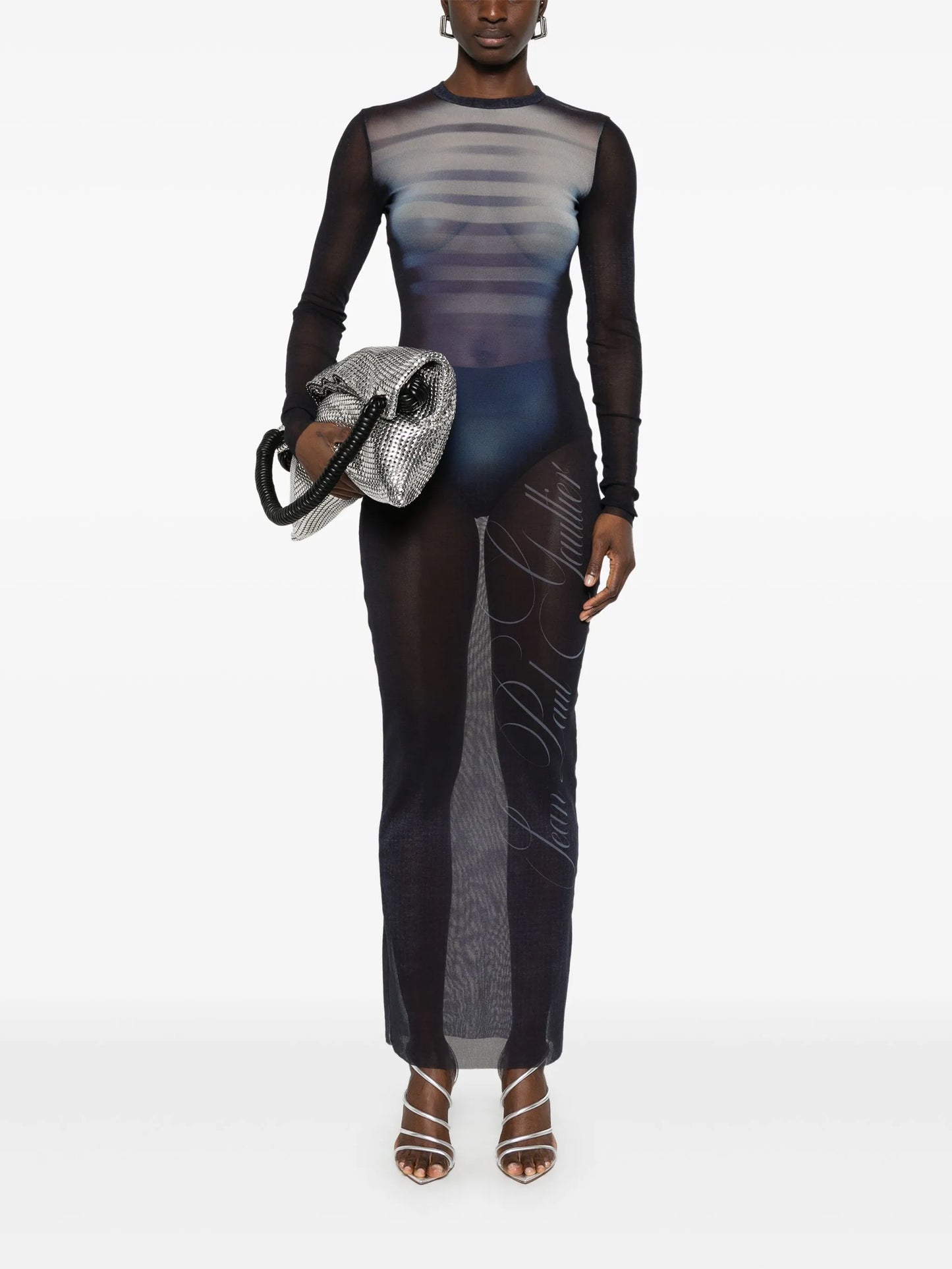 mesh maxi dress