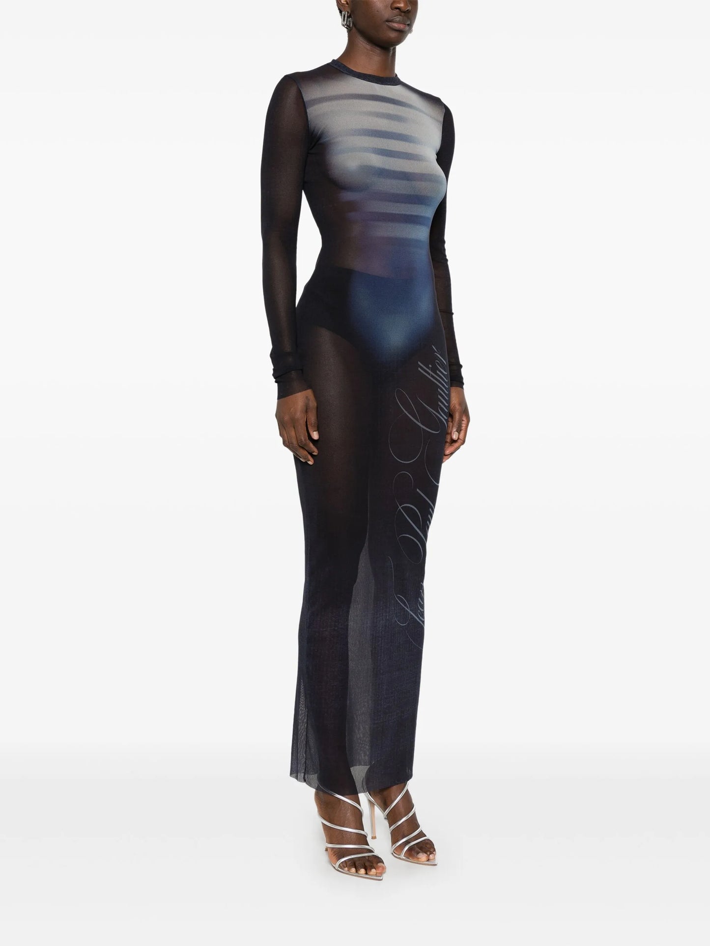 mesh maxi dress