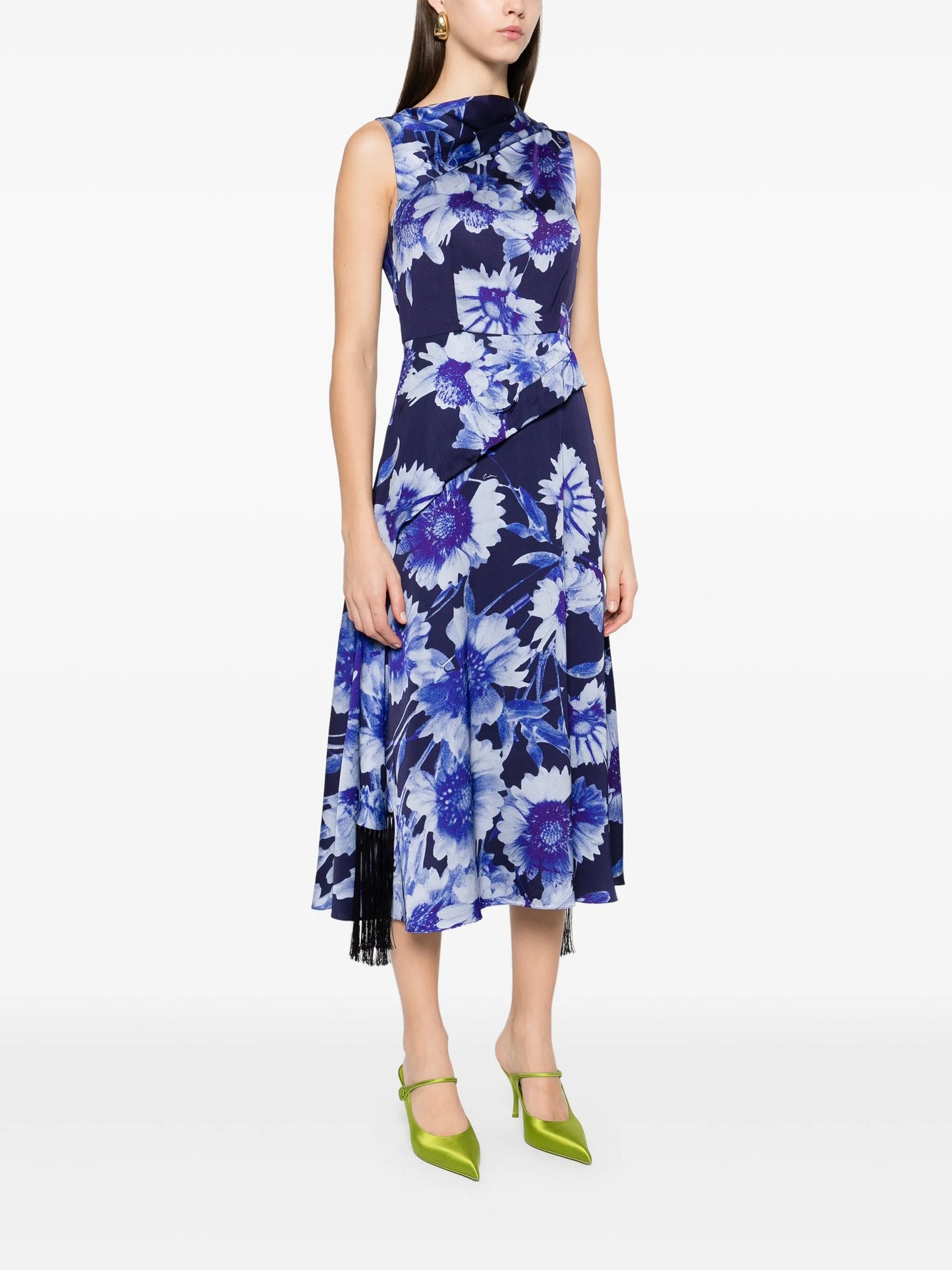 floral-print midi dress