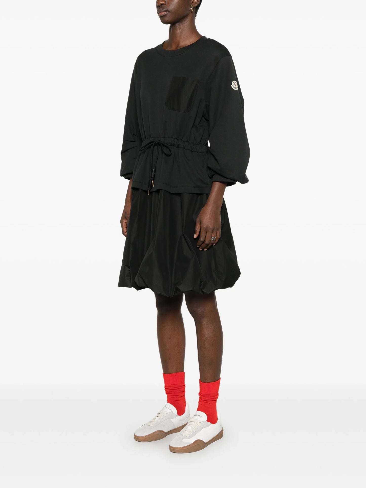 logo-patch mini dress