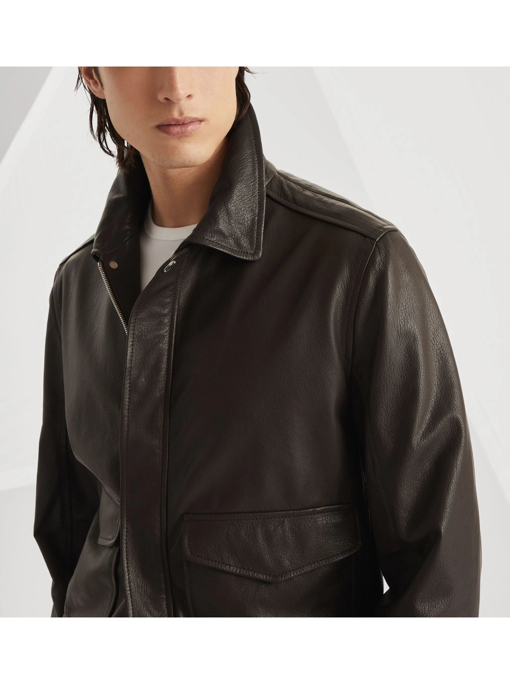 Aviator leather jacket