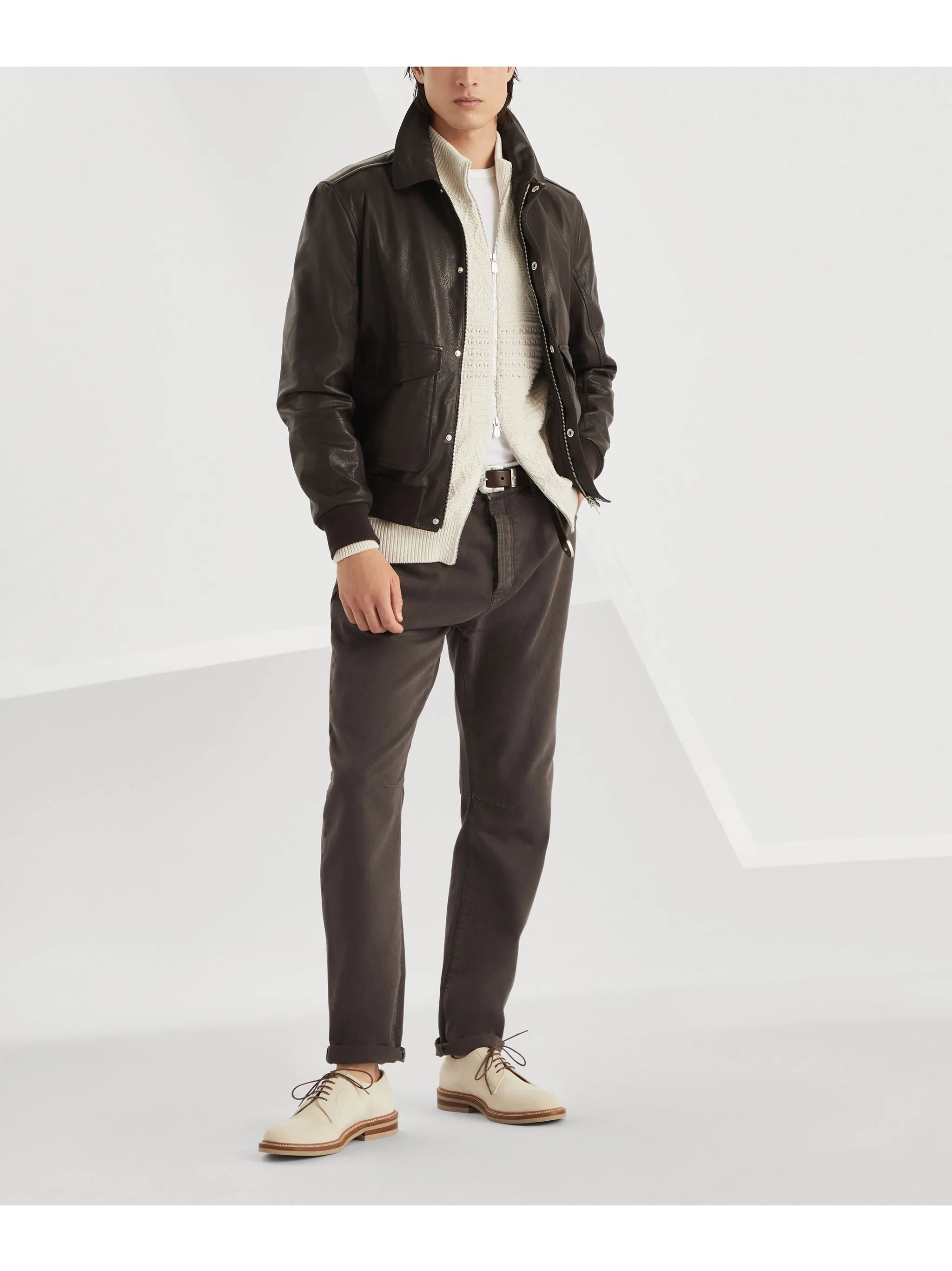 Aviator leather jacket