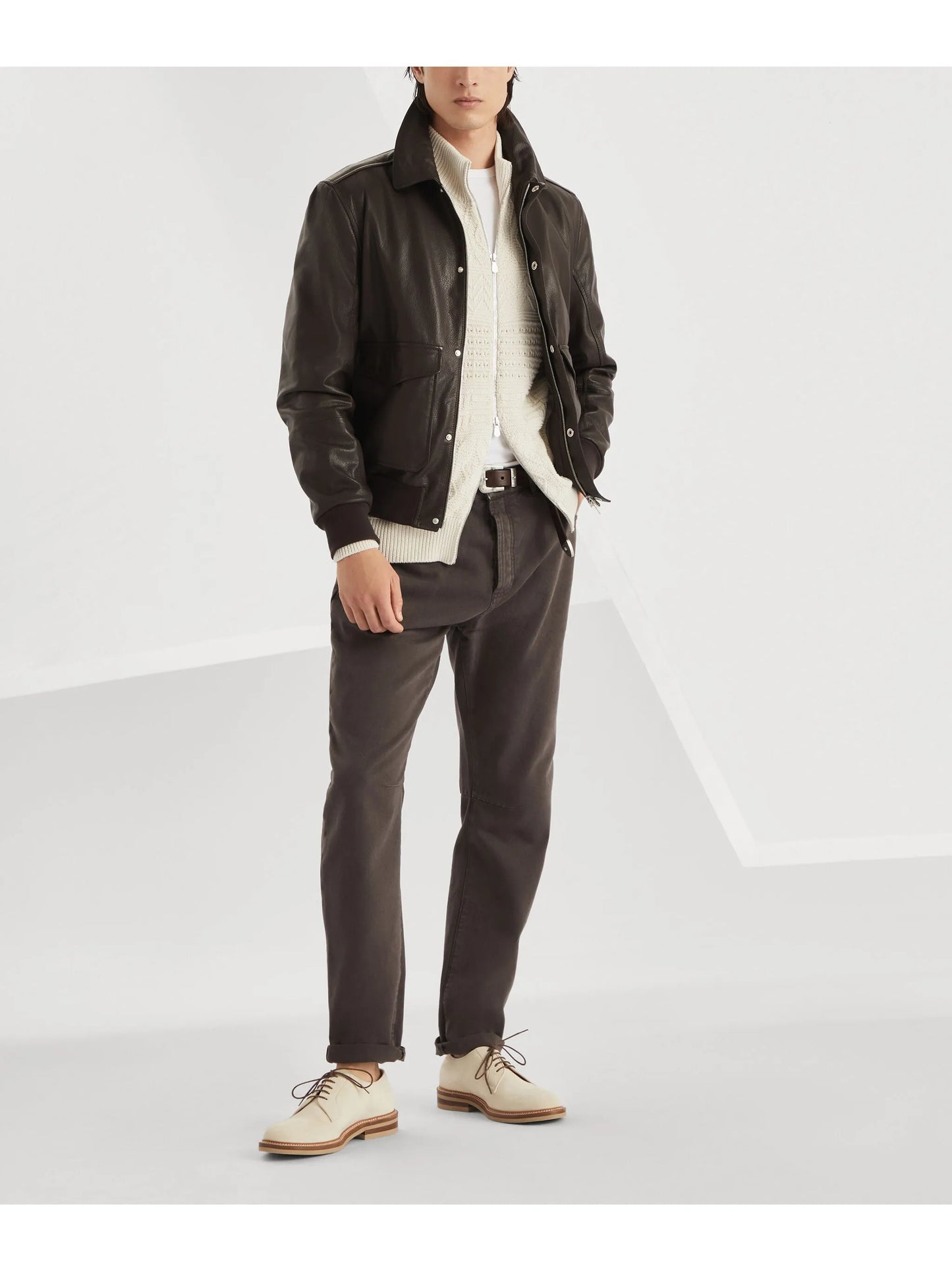 Aviator leather jacket