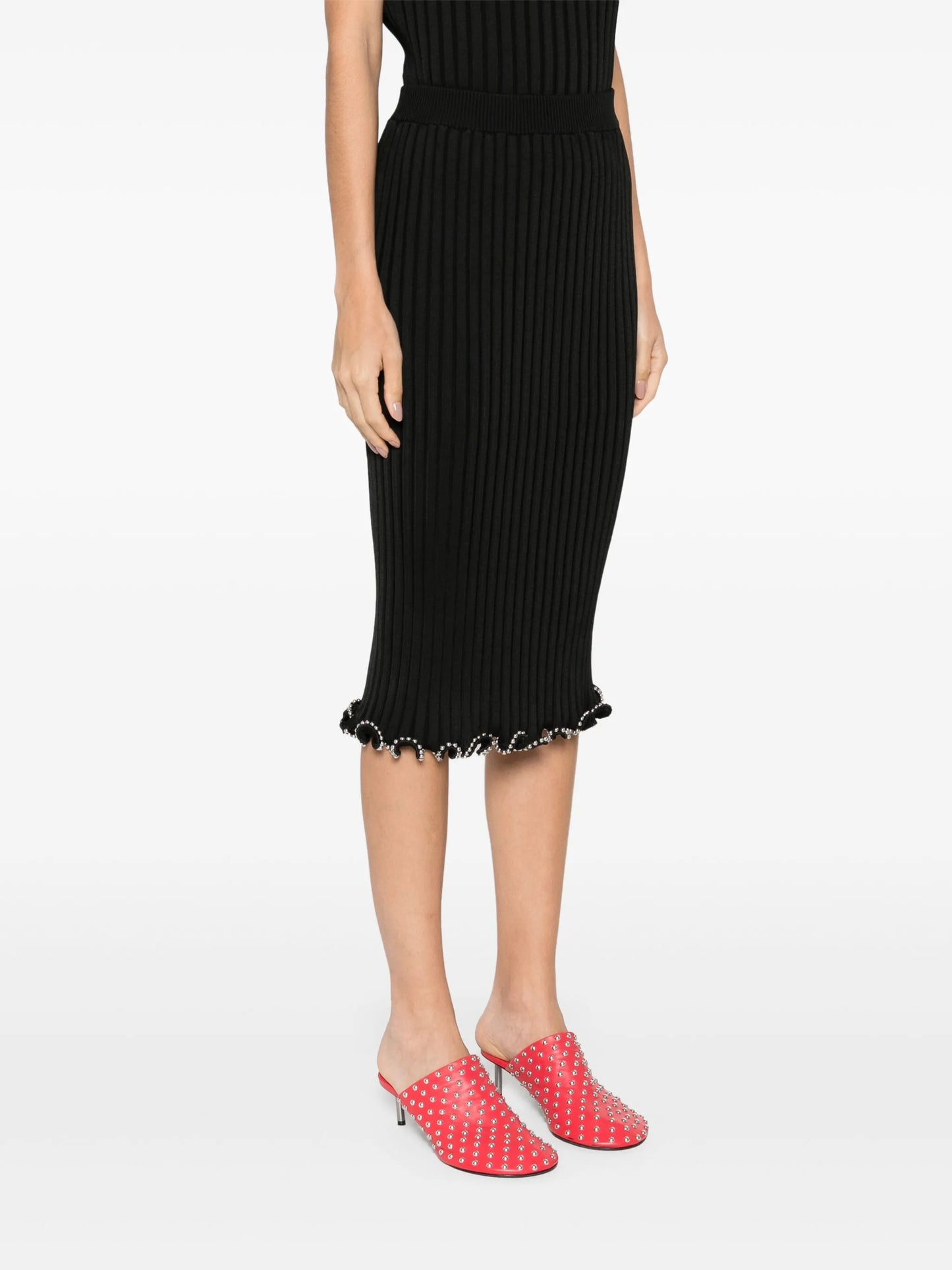 beaded midi skirt