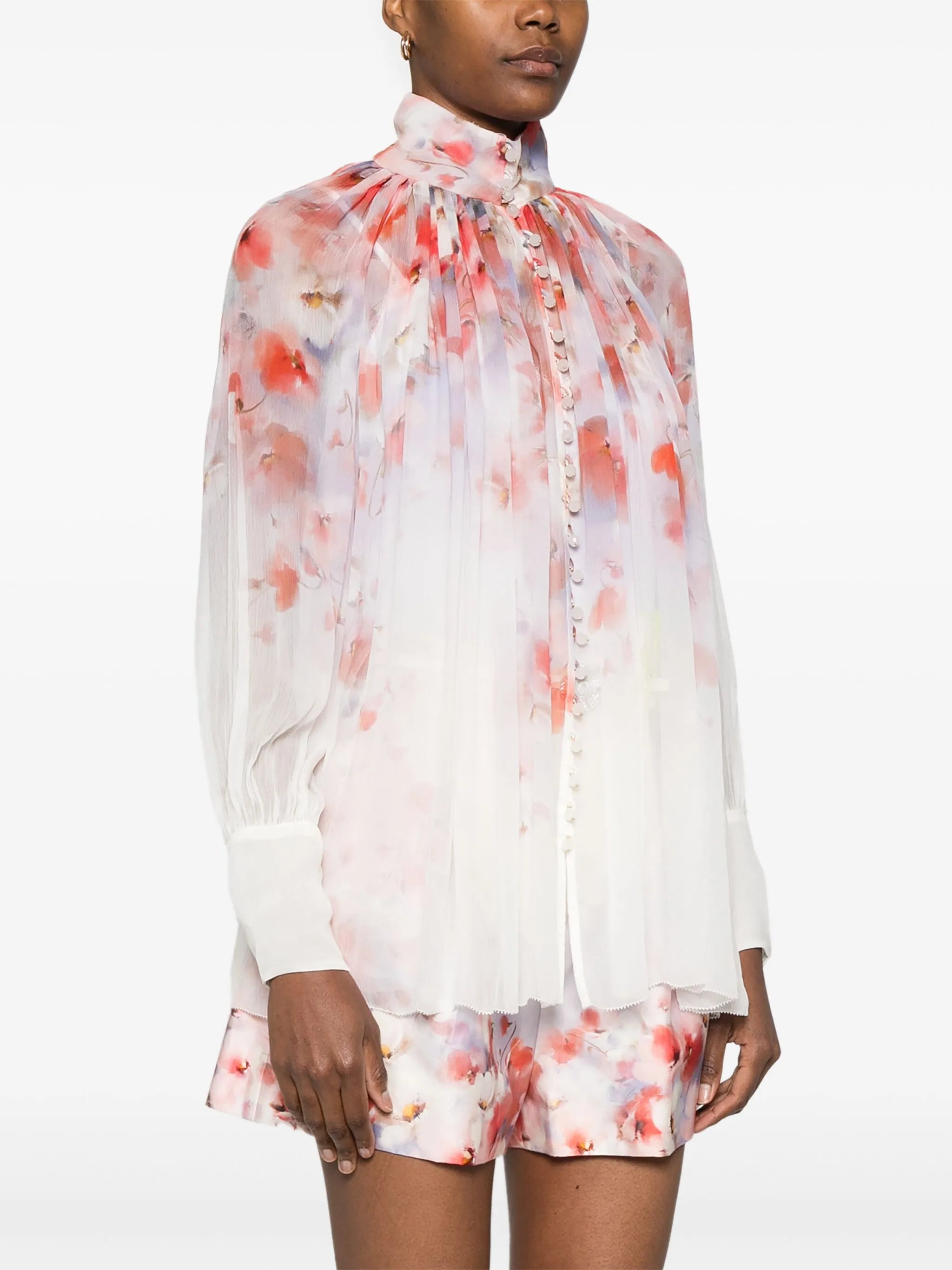 Crush smock blouse