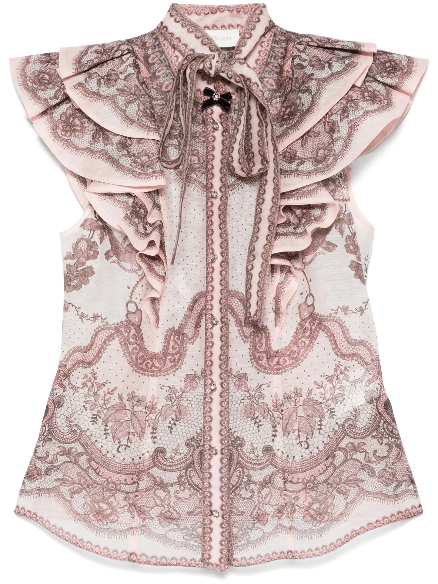 Crush frilled blouse