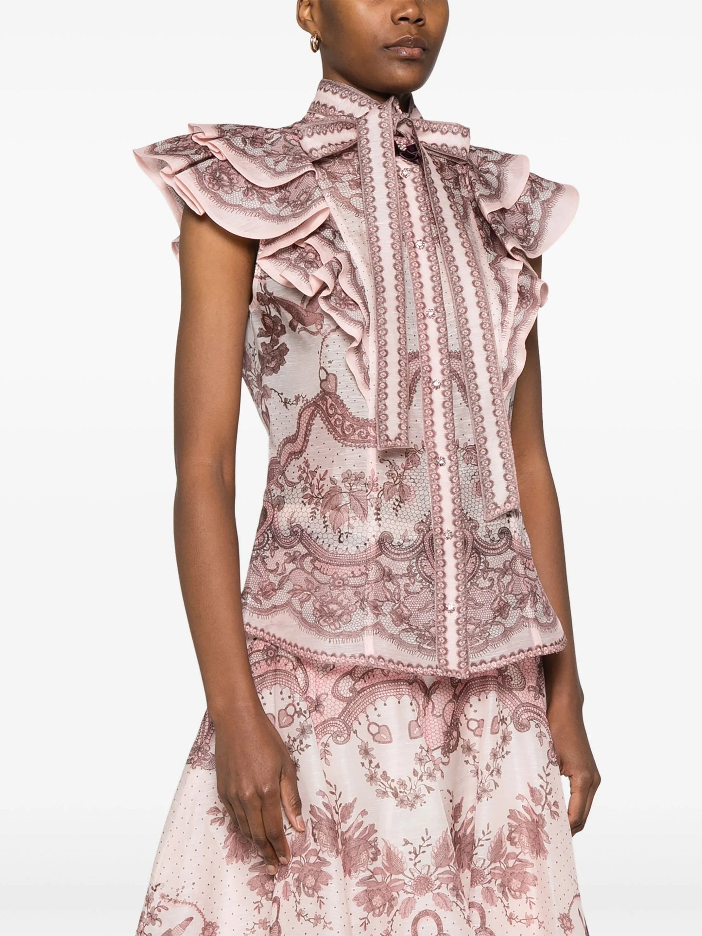 Crush frilled blouse
