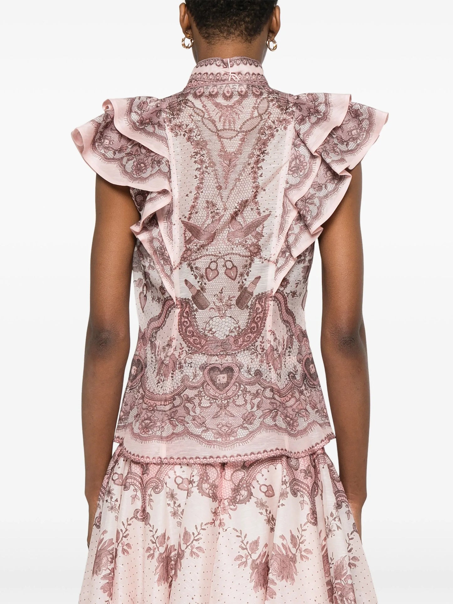Crush frilled blouse