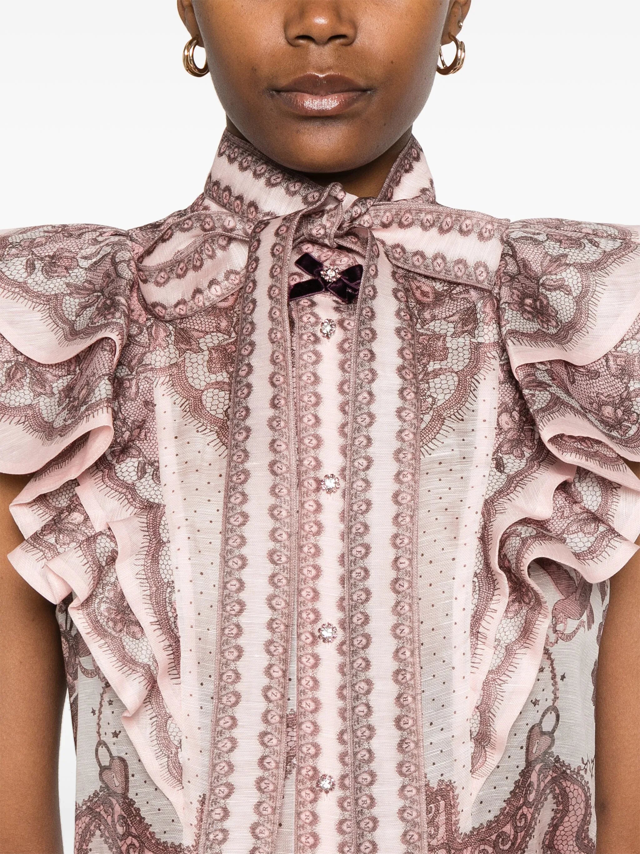 Crush frilled blouse