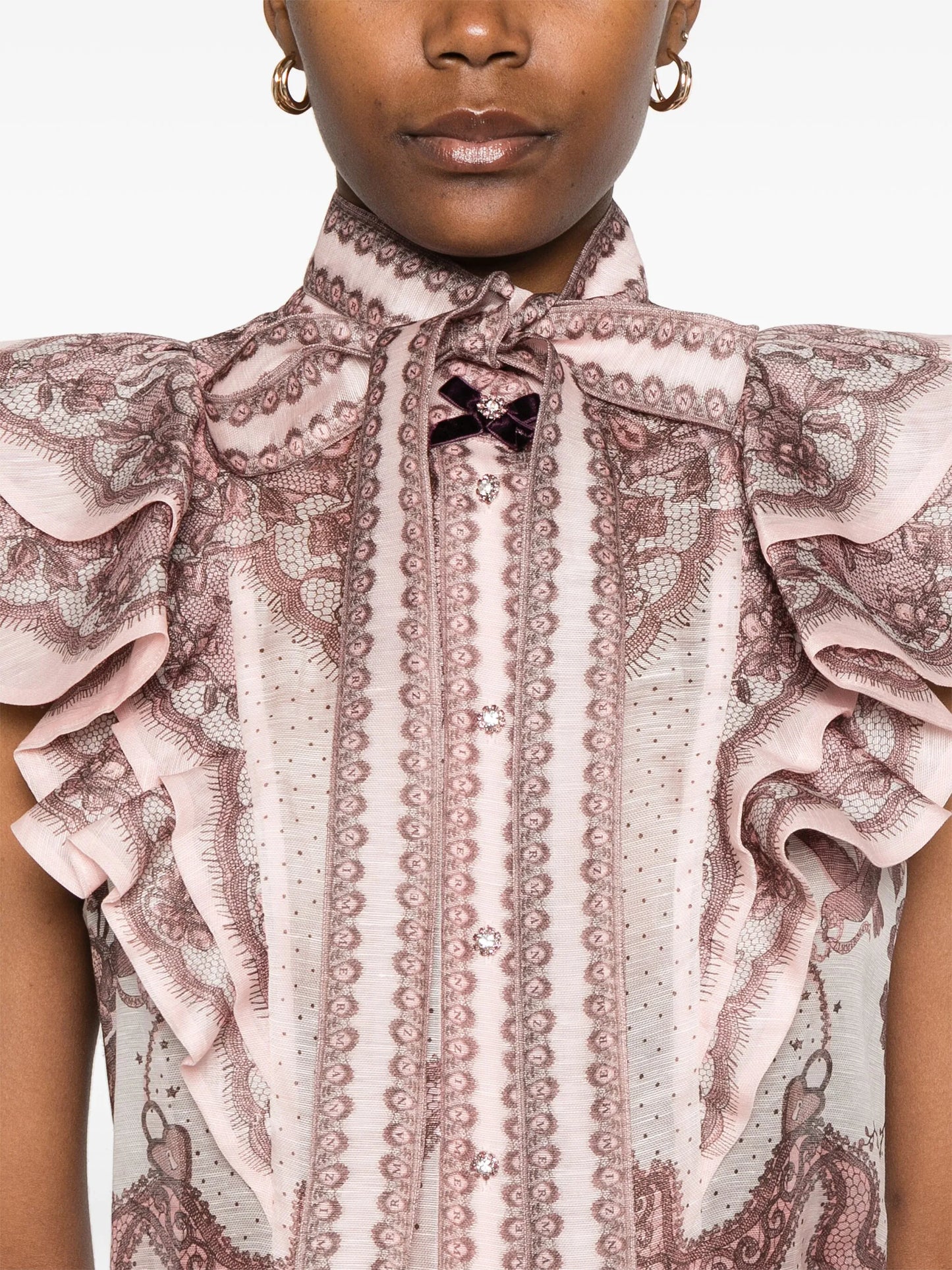 Crush frilled blouse